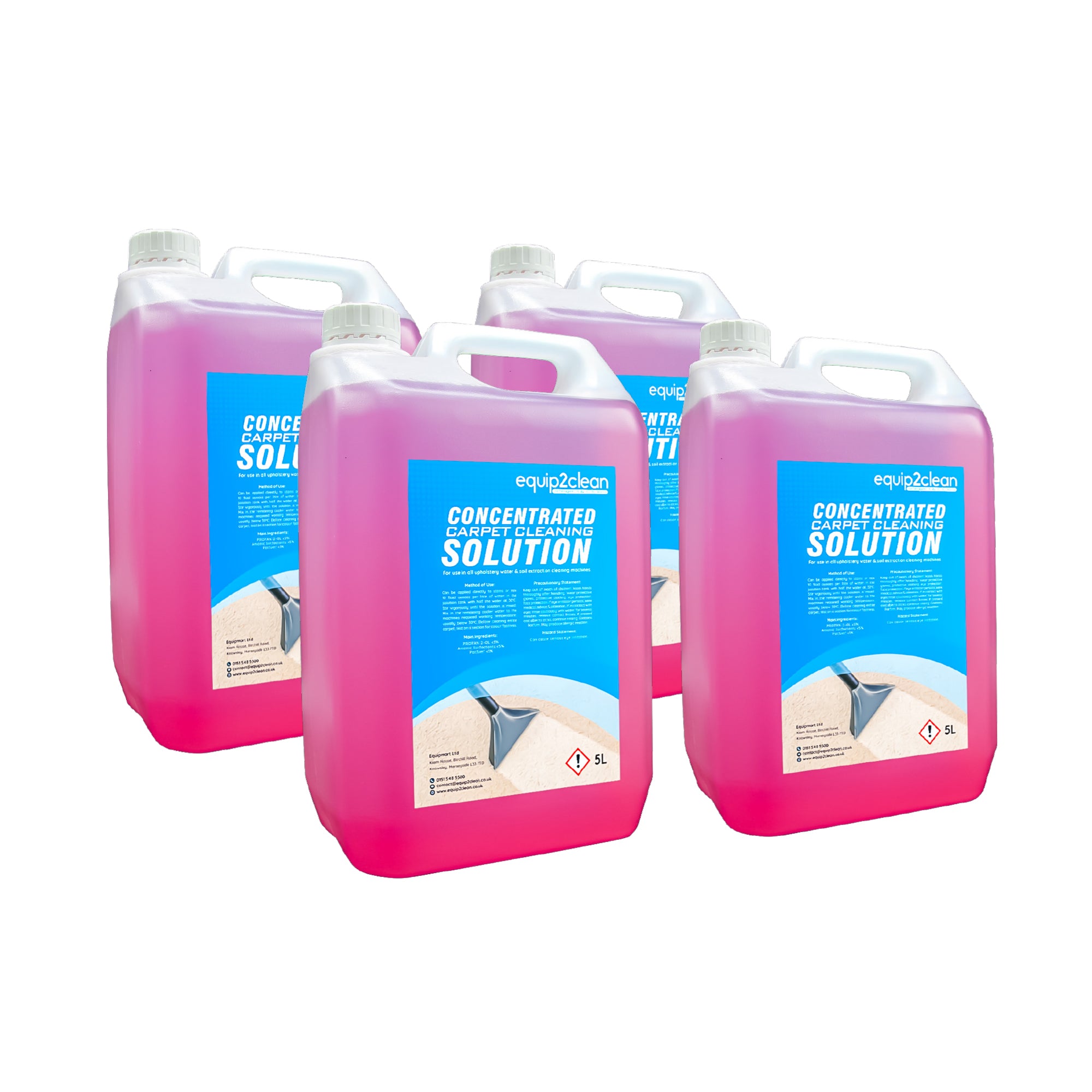Solution de nettoyage pour tapis et tissus d'ameublement, 20 litres (4 x 5 L)