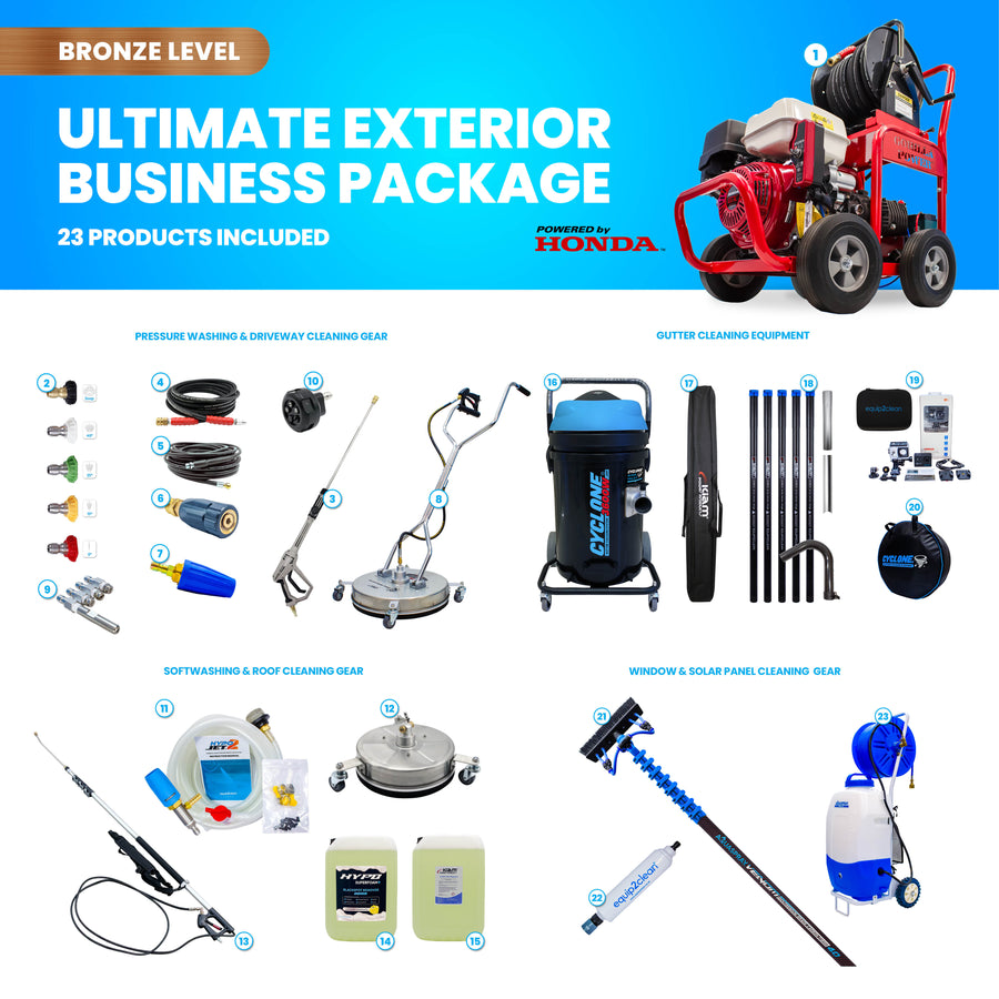 Bronze - Ultimate Honda Exterior Cleaning Business Start-Up Package - Pressure Washing, Gutter, Window, Roof Cleaning Equipment