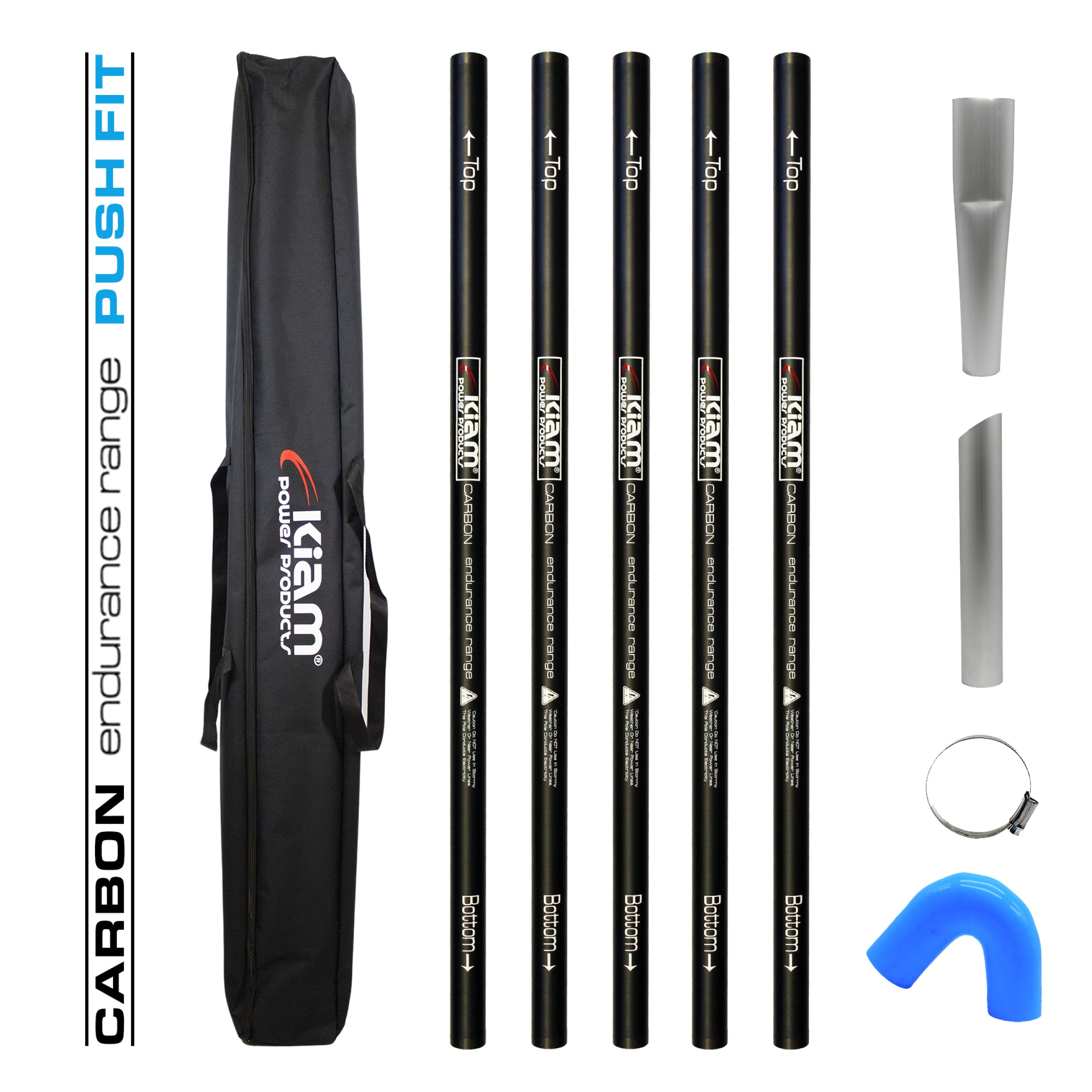 Kit de poteaux à vide pour gouttière en Fiber de carbone, gamme Endurance, Push-fit (diamètre 51mm), Kits de 20 à 40 pieds
