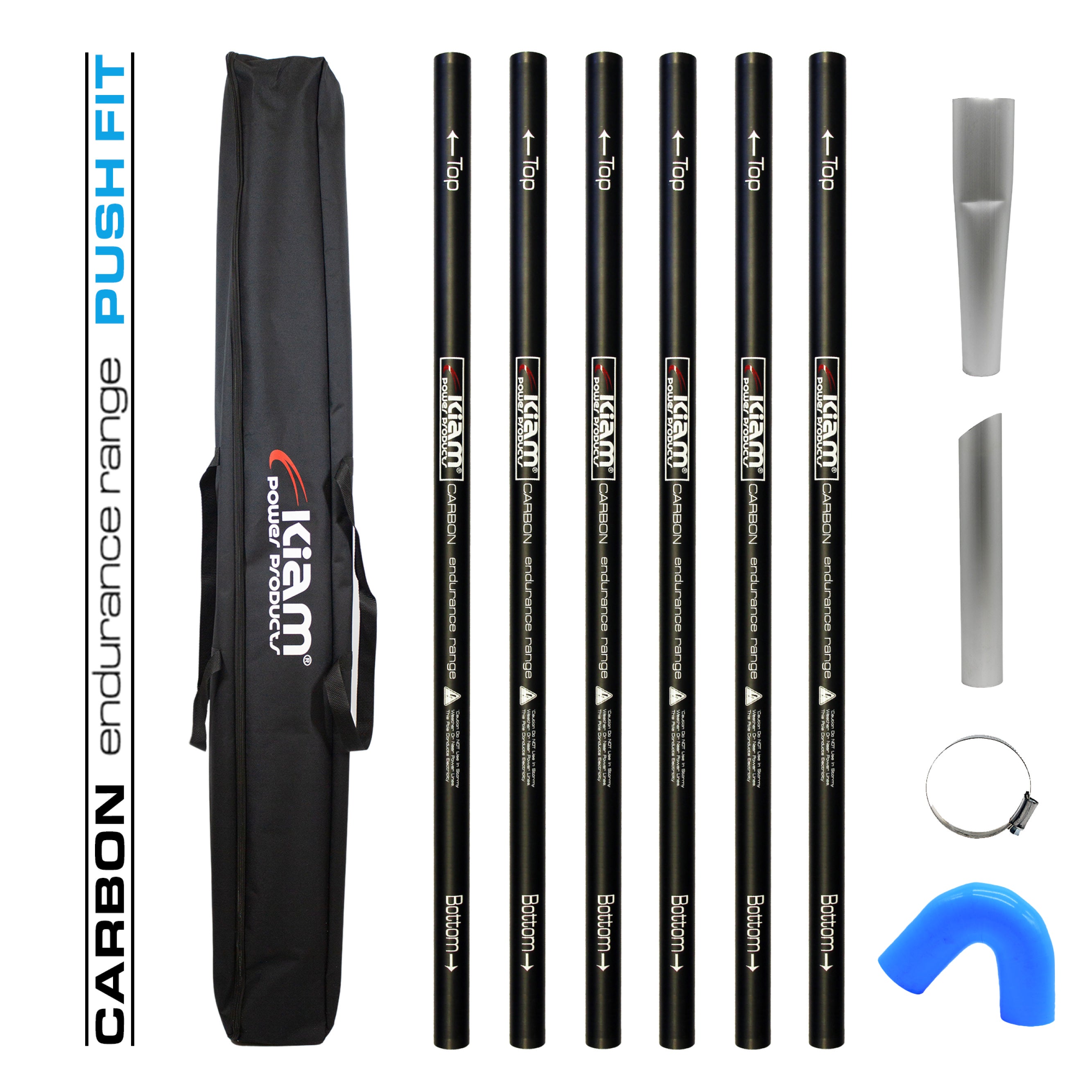 Kit de poteaux à vide pour gouttière en Fiber de carbone, gamme Endurance, Push-fit (diamètre 51mm), Kits de 20 à 40 pieds
