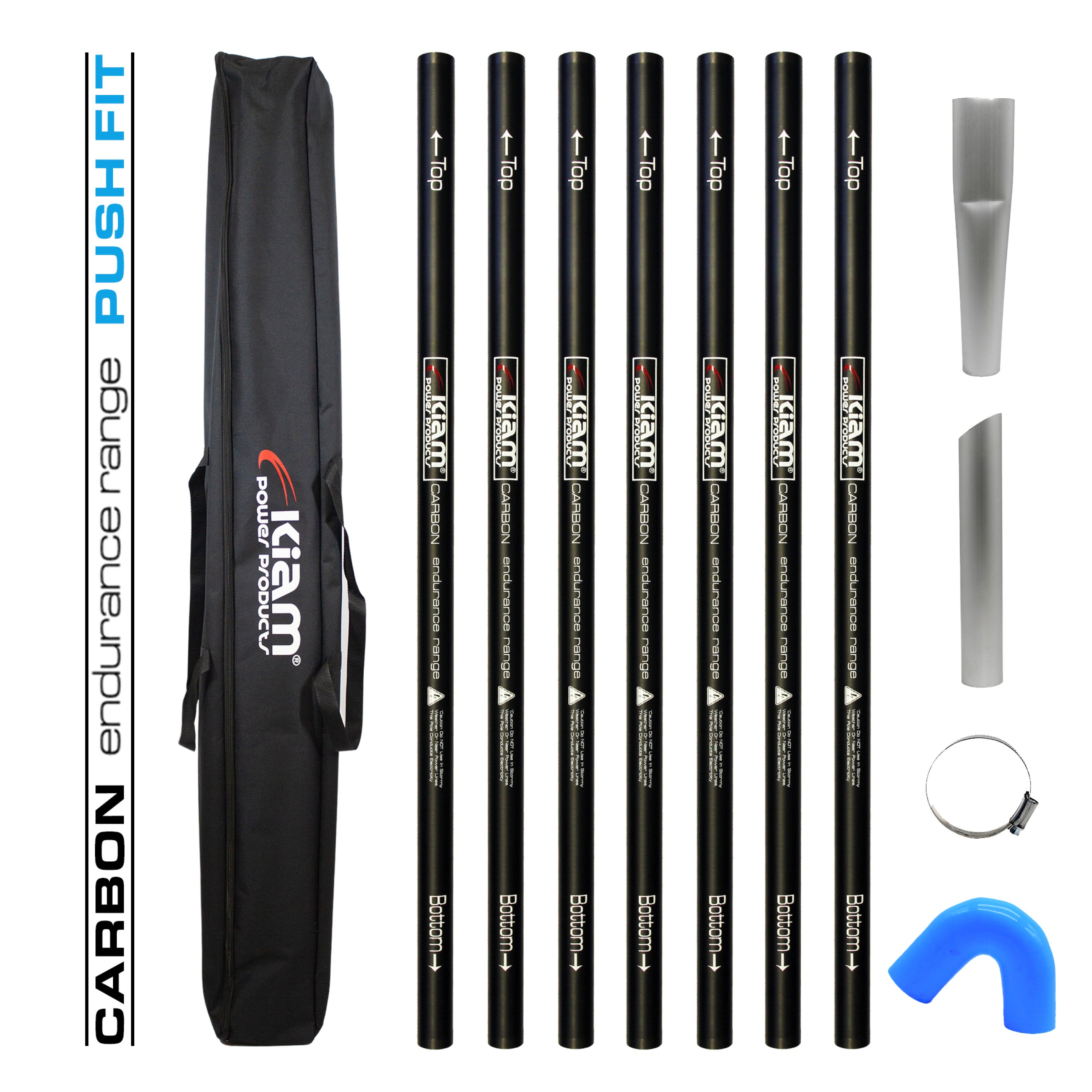 Kit de poteaux à vide pour gouttière en Fiber de carbone, gamme Endurance, Push-fit (diamètre 51mm), Kits de 20 à 40 pieds