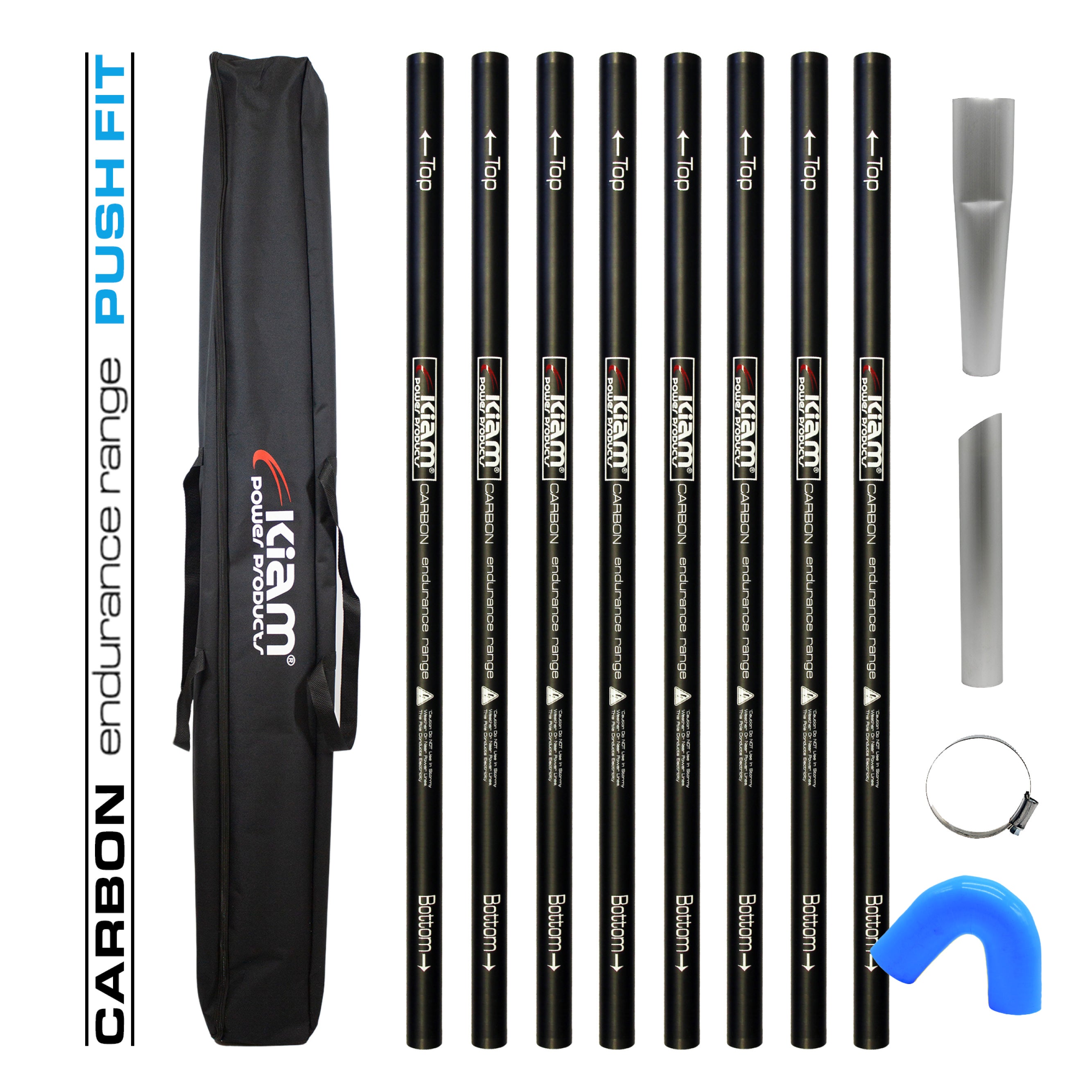 Kit de poteaux à vide pour gouttière en Fiber de carbone, gamme Endurance, Push-fit (diamètre 51mm), Kits de 20 à 40 pieds