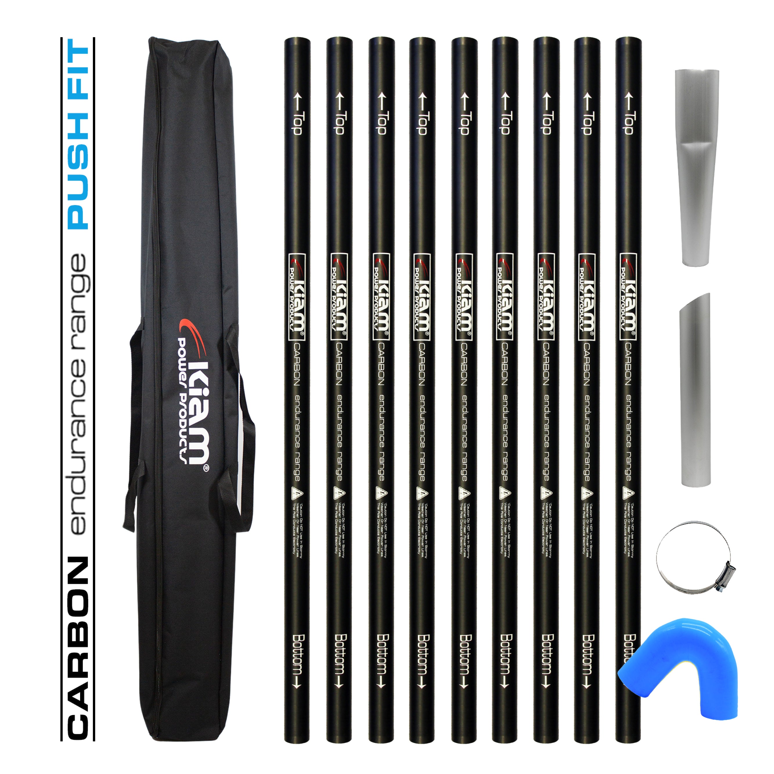 Kit de poteaux à vide pour gouttière en Fiber de carbone, gamme Endurance, Push-fit (diamètre 51mm), Kits de 20 à 40 pieds