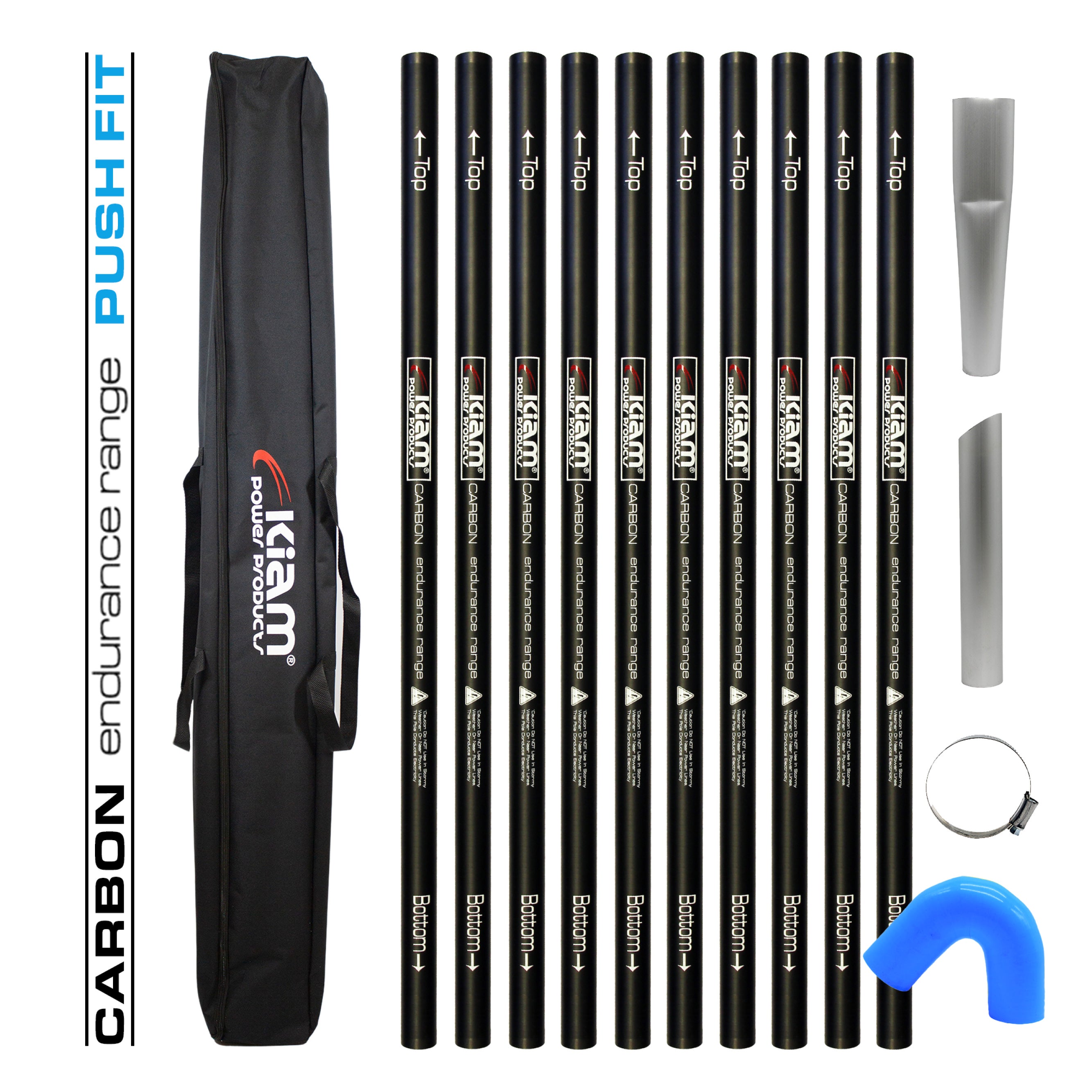 Kit de poteaux à vide pour gouttière en Fiber de carbone, gamme Endurance, Push-fit (diamètre 51mm), Kits de 20 à 40 pieds