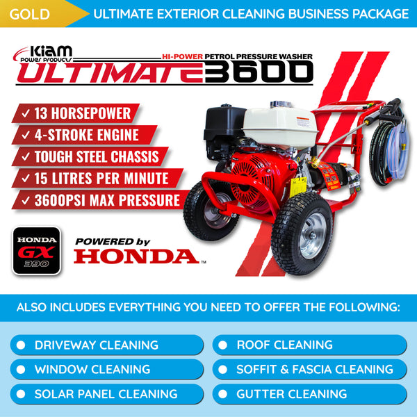 Gold - Ultimate Honda Exterior Business Start-Up Package - Pressure washing, Gutter, Window, Roof cleaning equipment