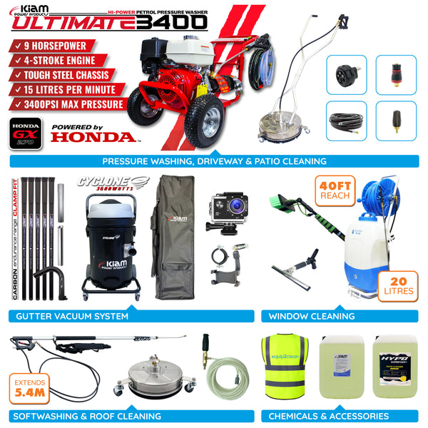 Bronze - Ultimate Honda Exterior Cleaning Business Start-Up Package - Pressure Washing, Gutter, Window, Roof Cleaning Equipment