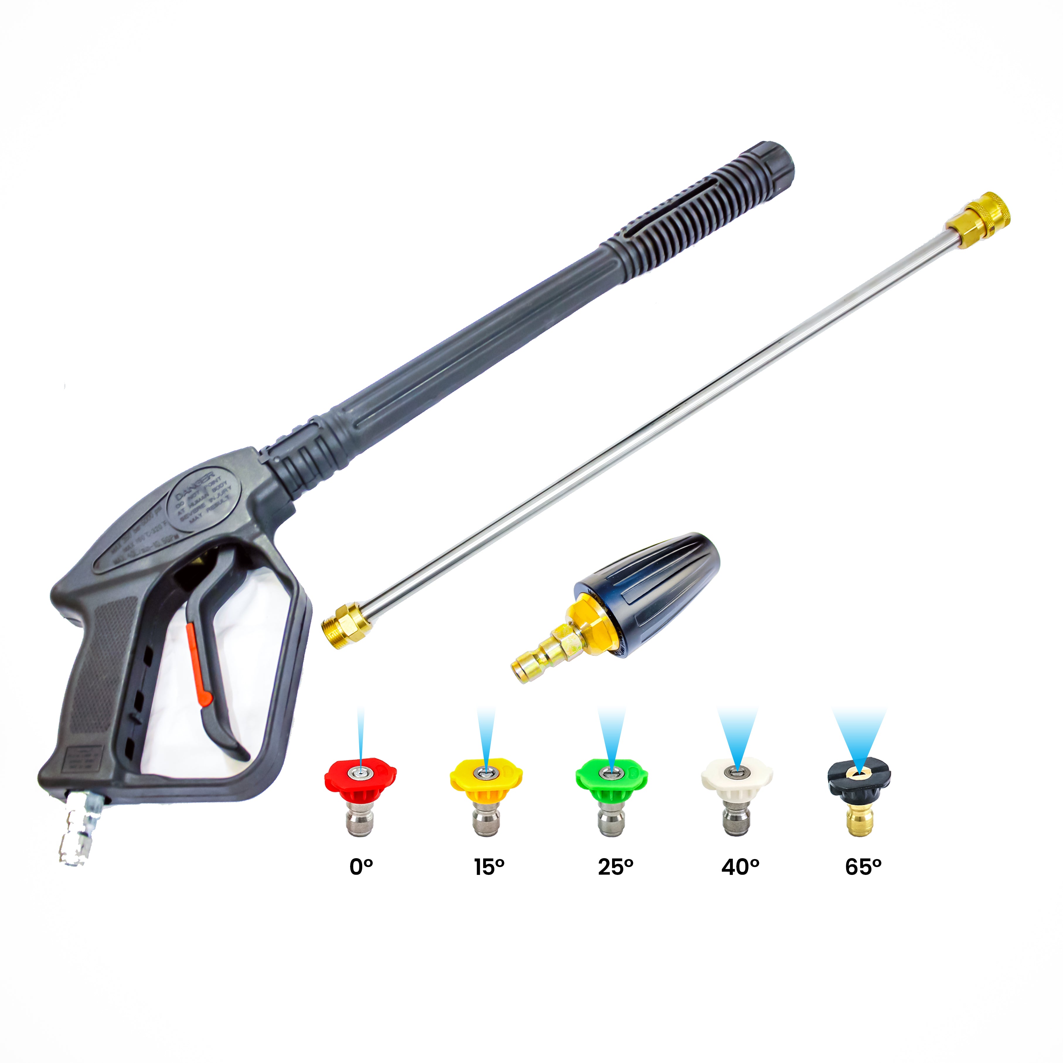 Kiam Industrial Power Pressure Washer Trigger Gun Lance Turbo Nozzle & Jets Set
