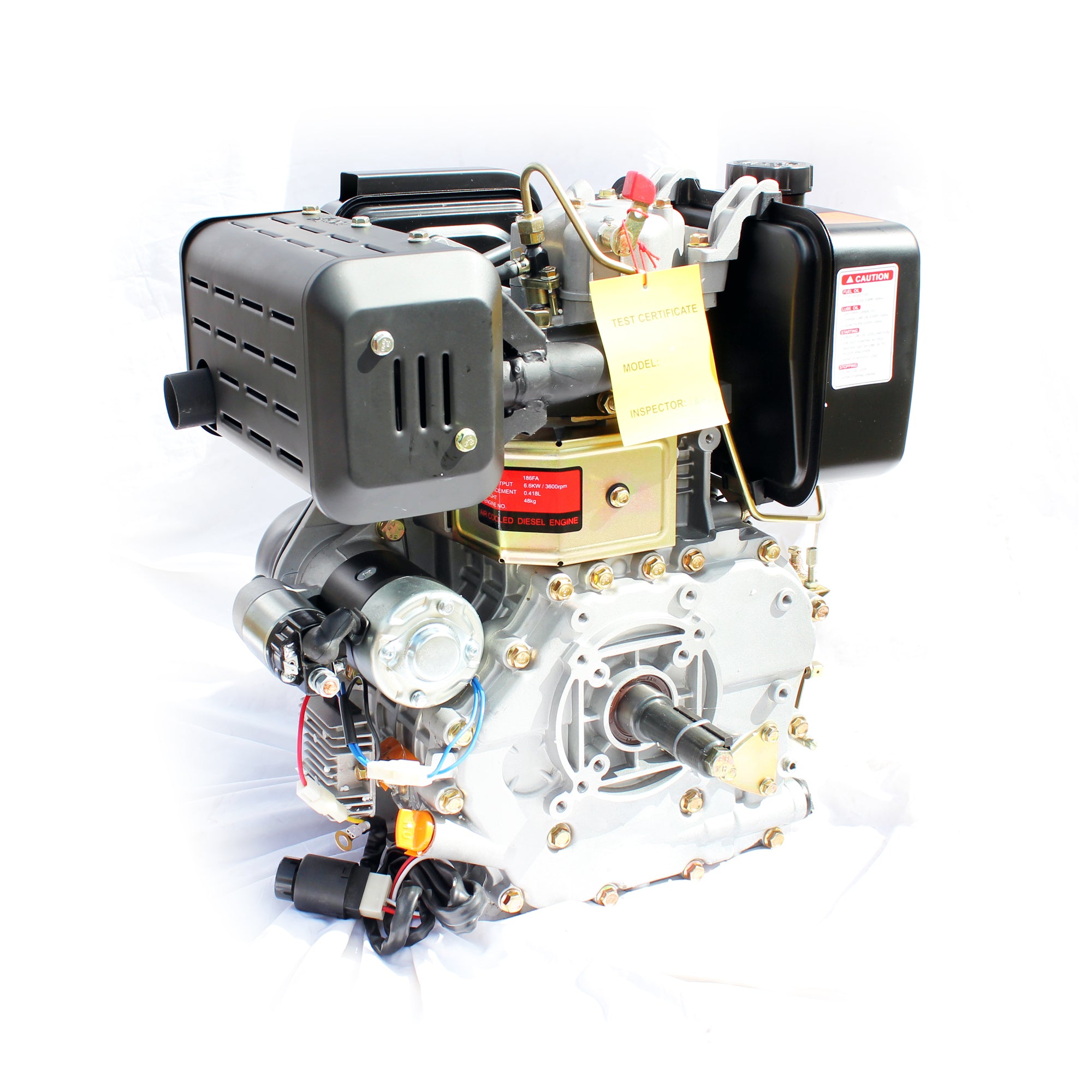 Moteur diesel 10HP 186FA Arbre de 1" (25,4 mm) avec kit de démarrage électrique