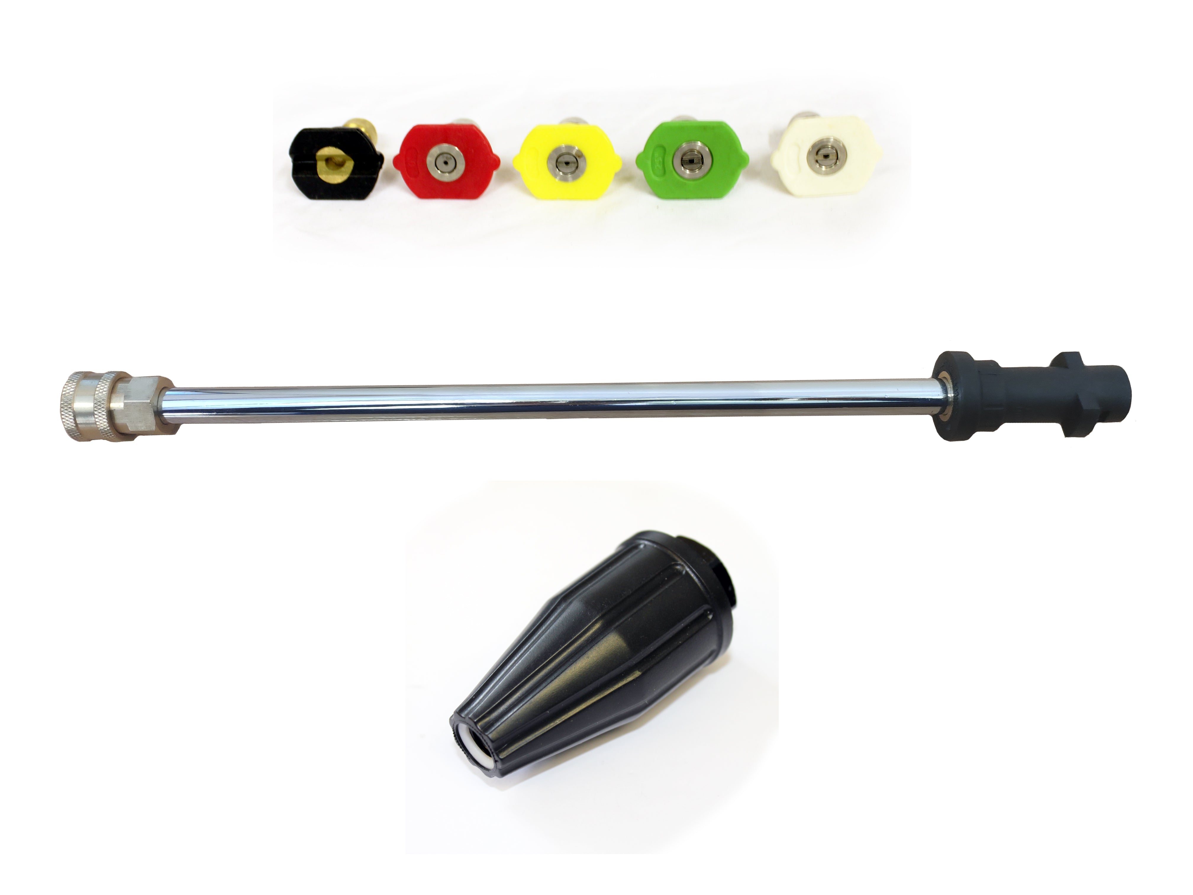 Lance de nettoyeur haute pression Karcher série K avec buse turbo à dégagement rapide de 1/4" (300 mm) et jeu de 5 buses