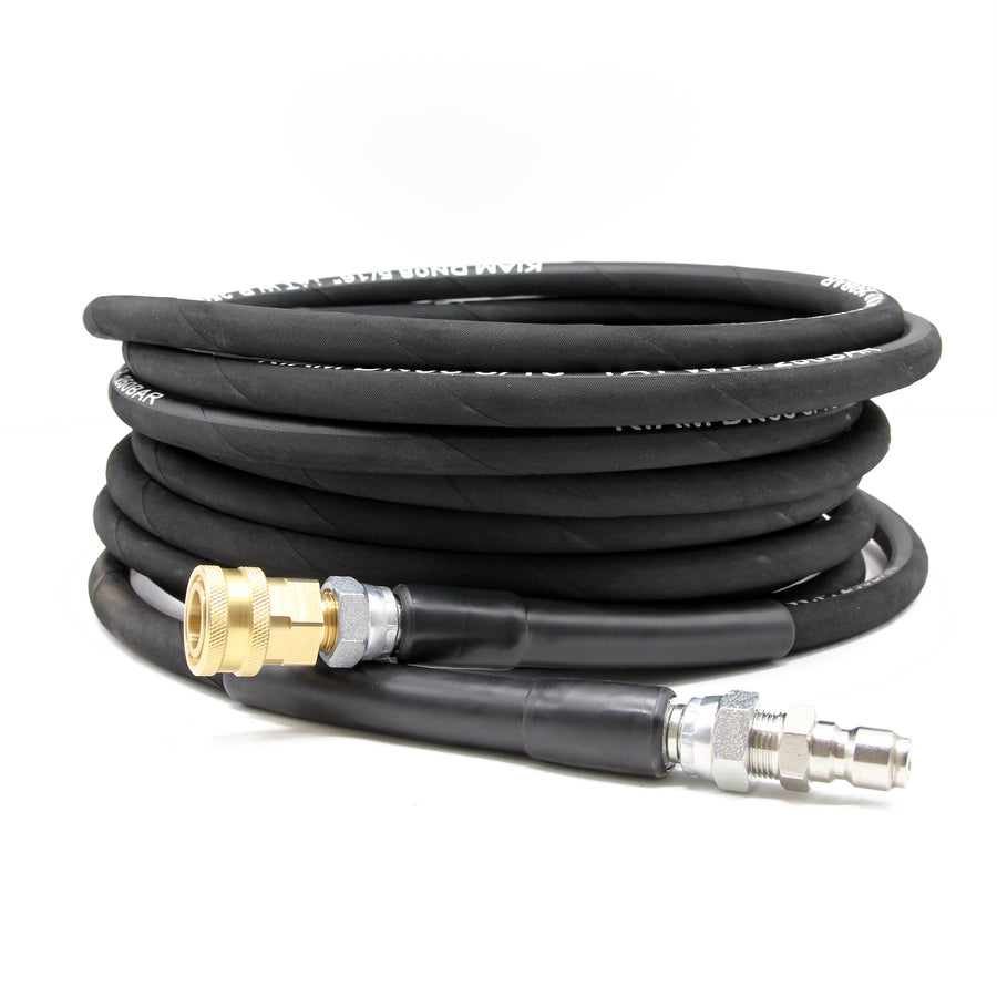 Tuyau de nettoyeur haute pression en caoutchouc robuste de 5/16 pouces à dégagement rapide mâle de 3/8 pouces (14,8 mm) - tuyau de nettoyeur haute pression en caoutchouc robuste de 3/8 pouces (14,8 mm) à dégagement rapide femelle