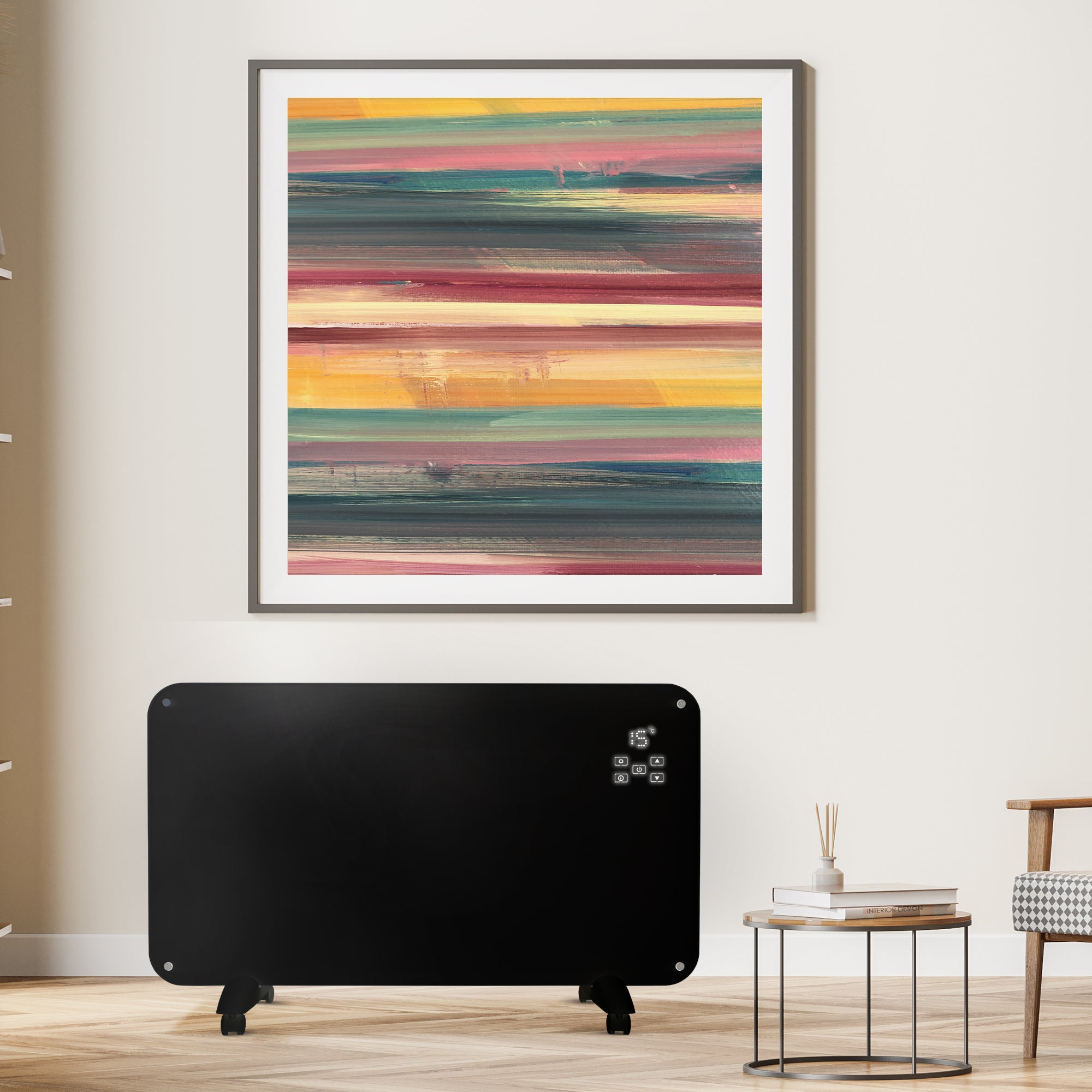 Panneau chauffant électrique design en verre 2000 W avec WIFI intelligent Alexa, télécommande et minuterie - NR20