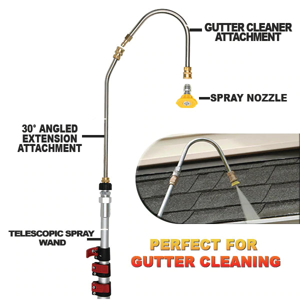 KIT de lance télescopique de 5,4 m 18' à usage domestique - convient au clic Karcher