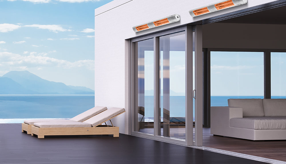 Chauffage de terrasse de jardin extérieur infrarouge 3KW KMH-30R fixé au mur avec télécommande