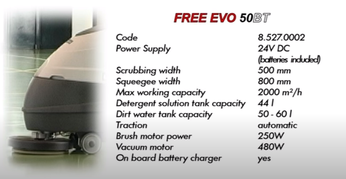 Autolaveuse à conducteur marchant Lavor SCL Compact FREE Evo 50BT