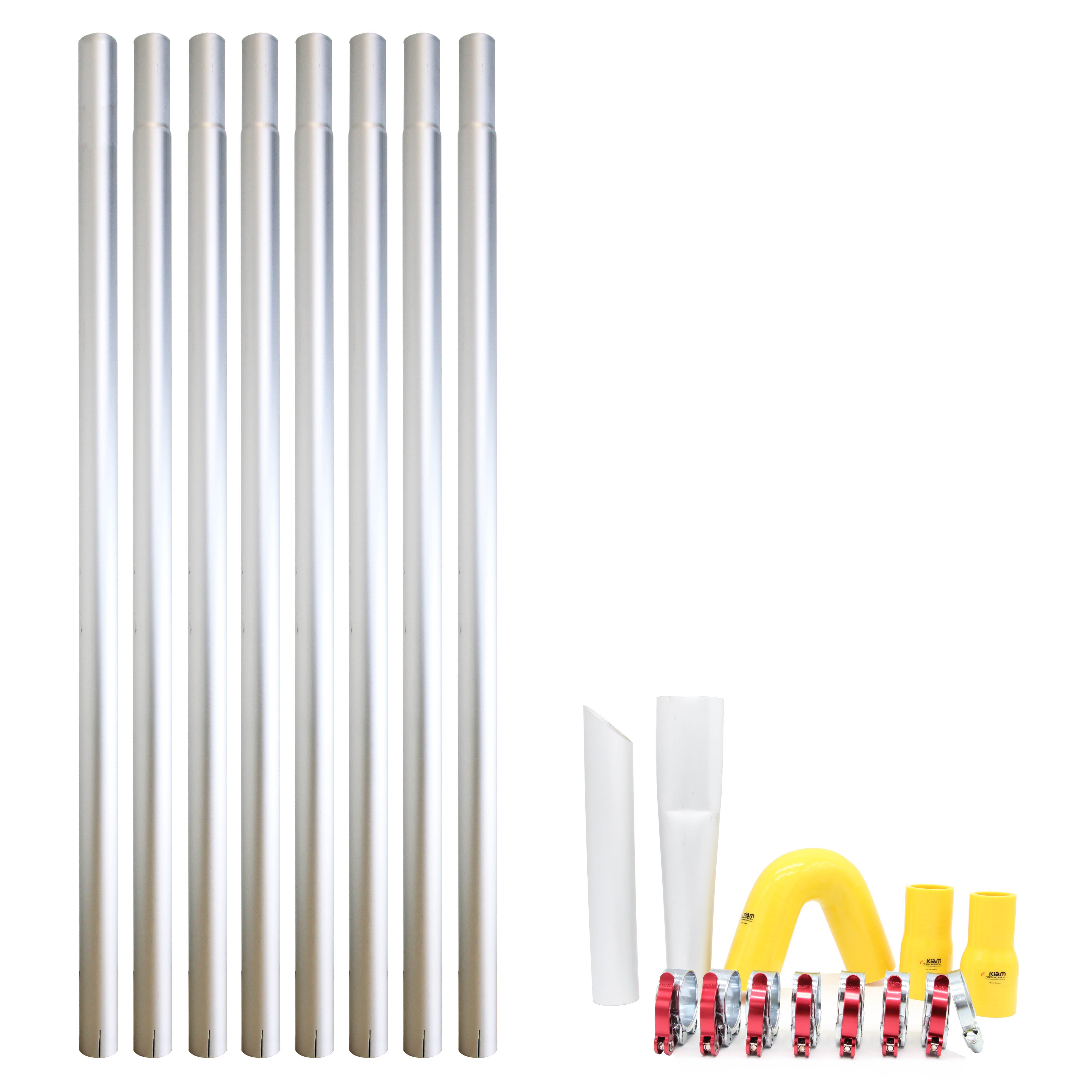 KIT de poteaux d'aspiration de gouttière de 32 pieds, aluminium aérospatial léger (diamètre 51mm)