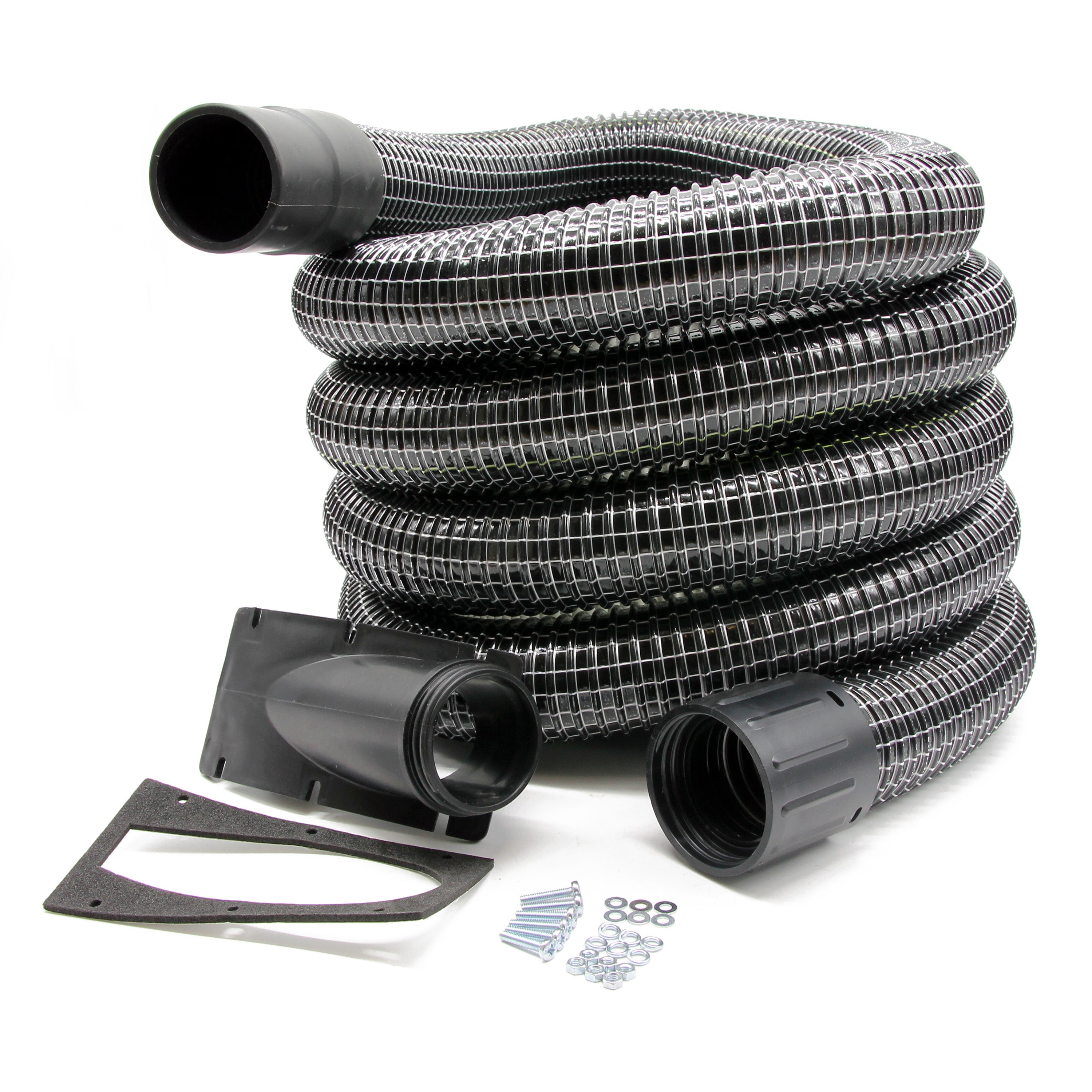 Cyclonic Side Entry Inlet & 5m Wire Reinforced Gutter Vacuum Hose (51mm)