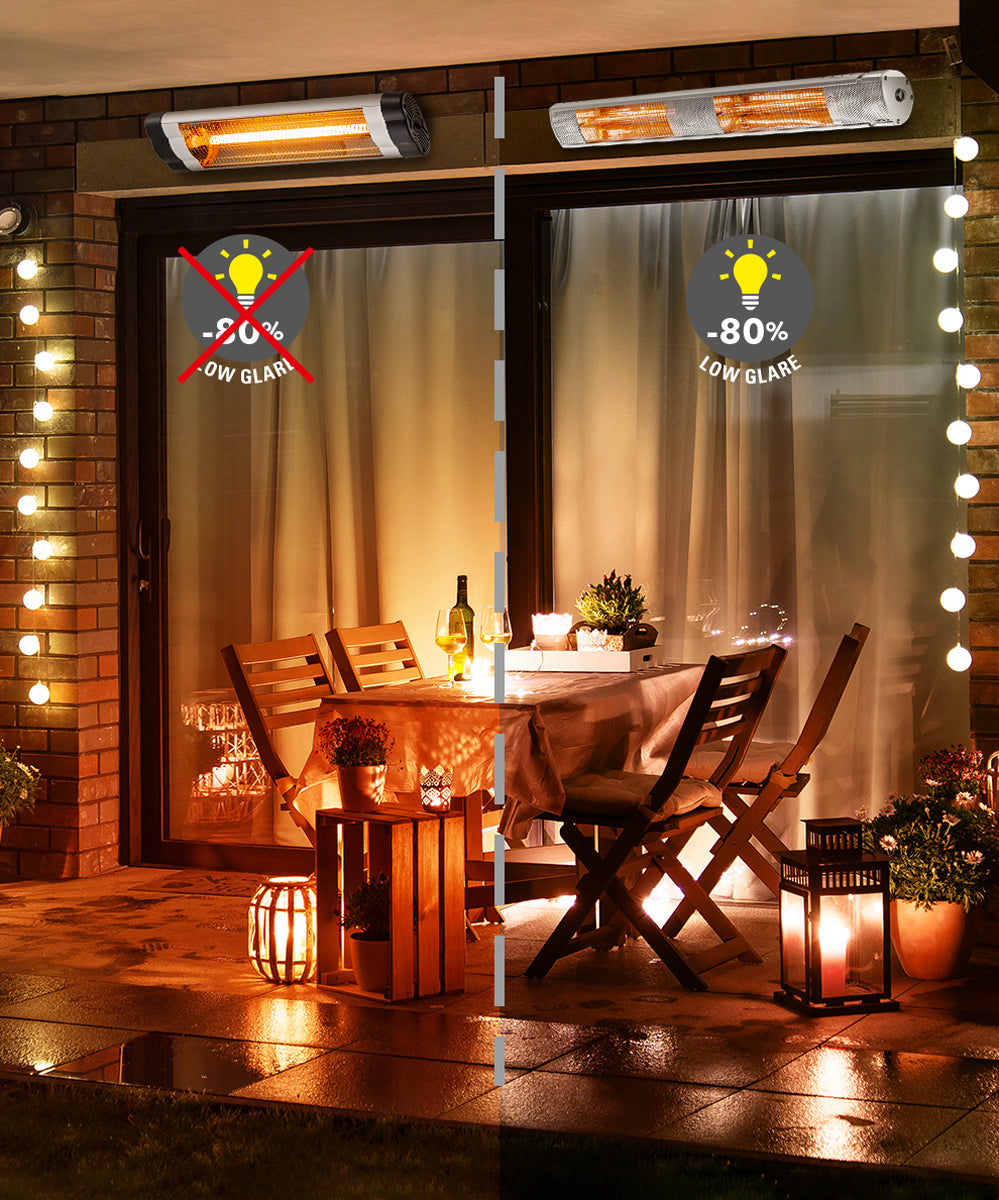 Chauffage de terrasse de jardin extérieur infrarouge 3KW KMH-30R fixé au mur avec télécommande