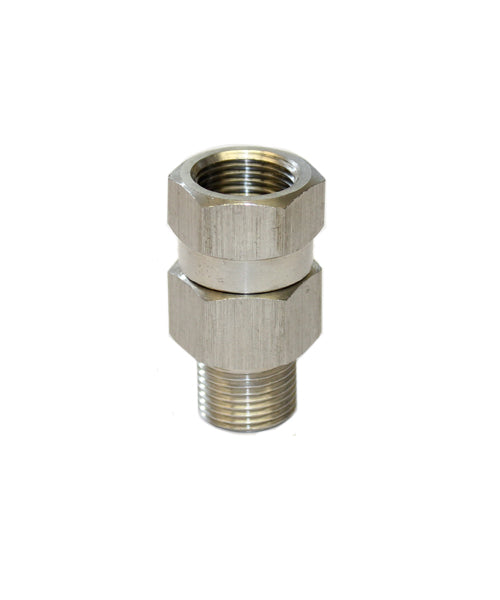 Raccord de tuyau pivotant haute pression en acier inoxydable 3/8" mâle - 3/8" femelle