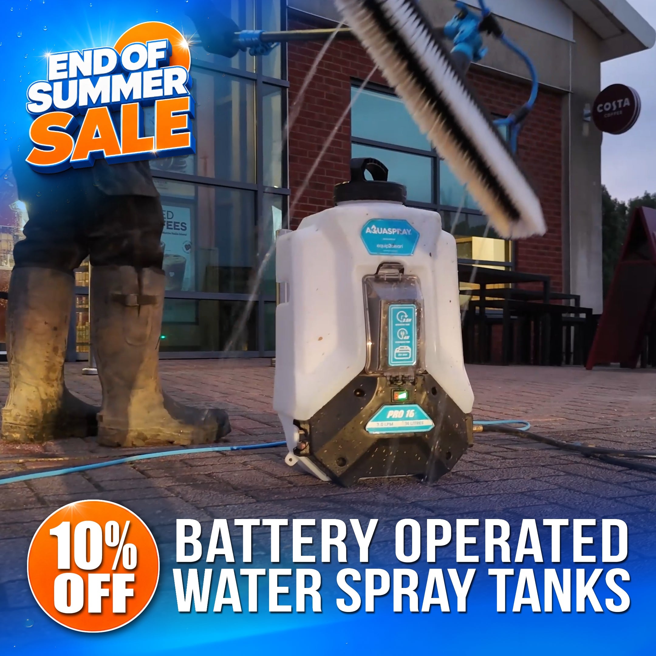 End of Summer Sale: 10% Battery Operated Water Spray Tanks