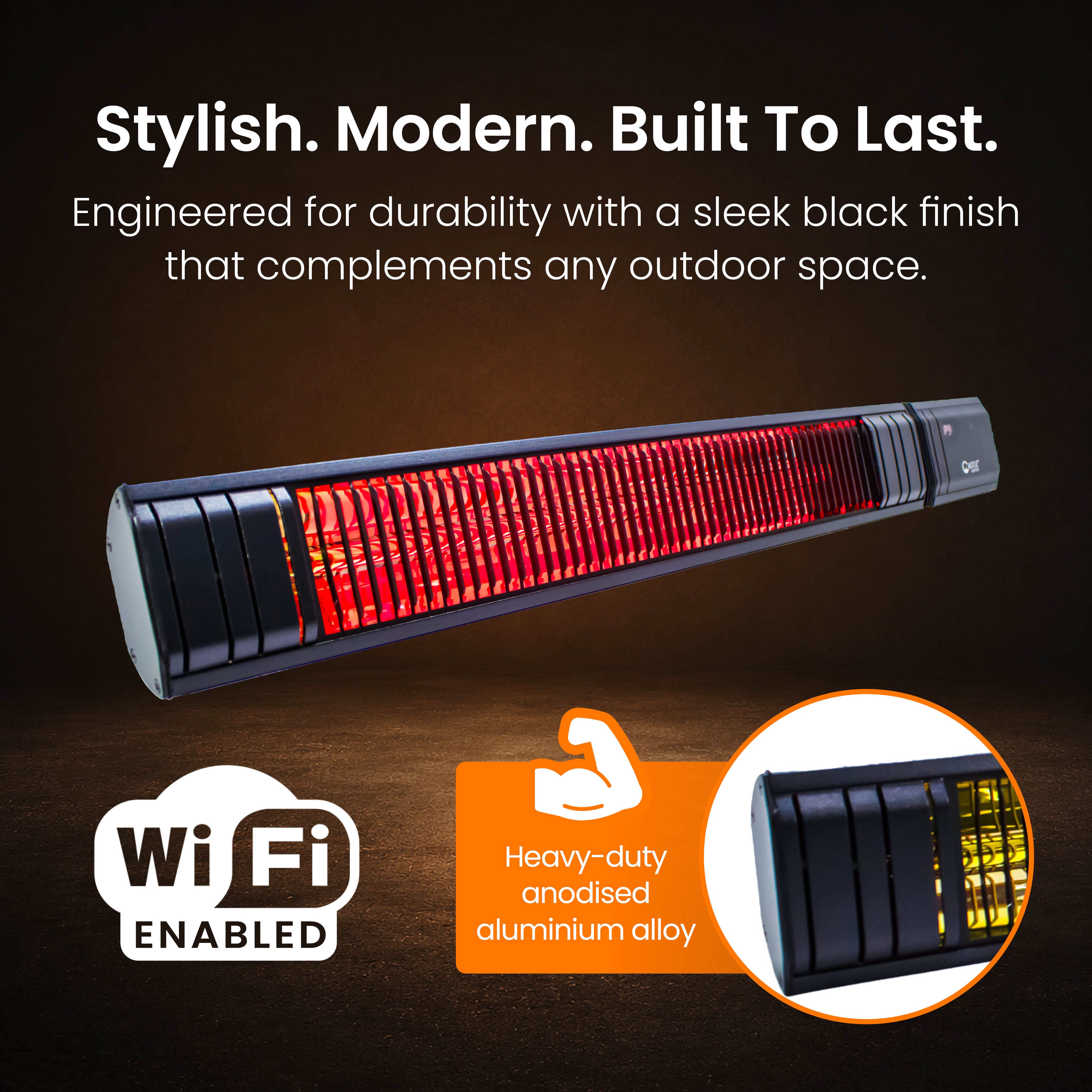 2500W Wi-Fi Infrared Patio Heater – Low Glare, Remote Control, IP65 | KMH-25R9