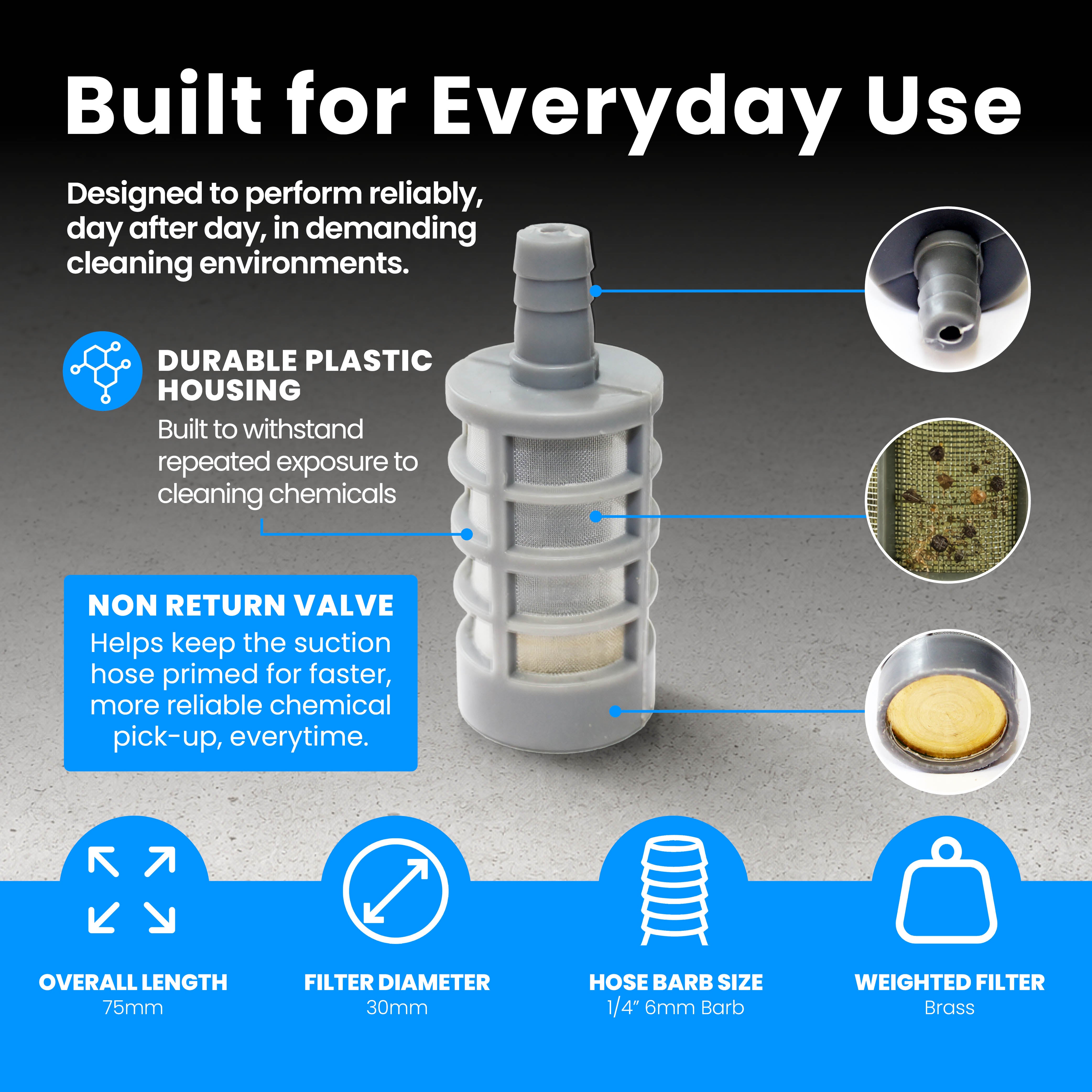 Chemical Suction Mesh Filter Complete with Brass Weight
