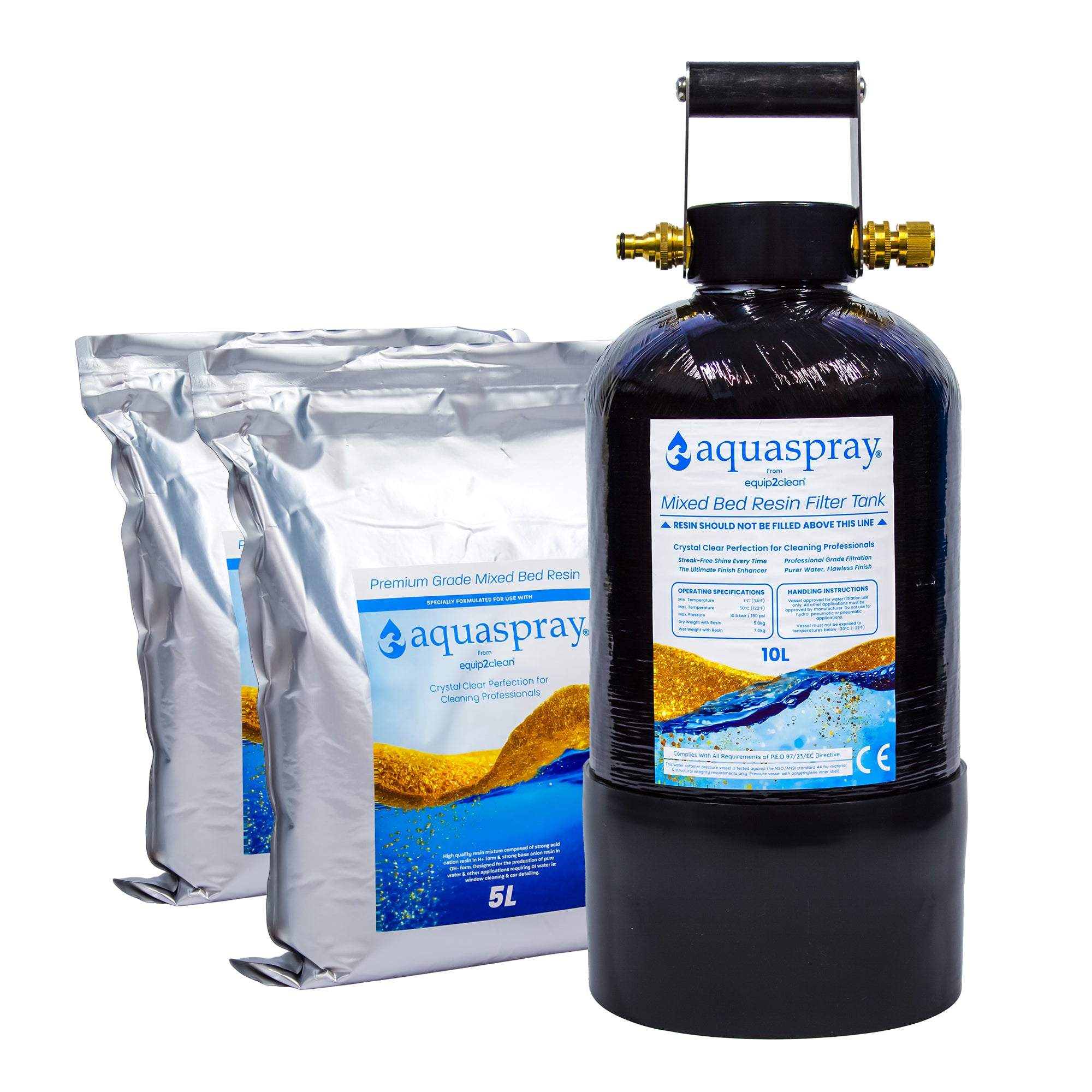Aquaspray® De-Ionising Water Filter Carry Tank 10 or 15 Litre (Inc. Resin)