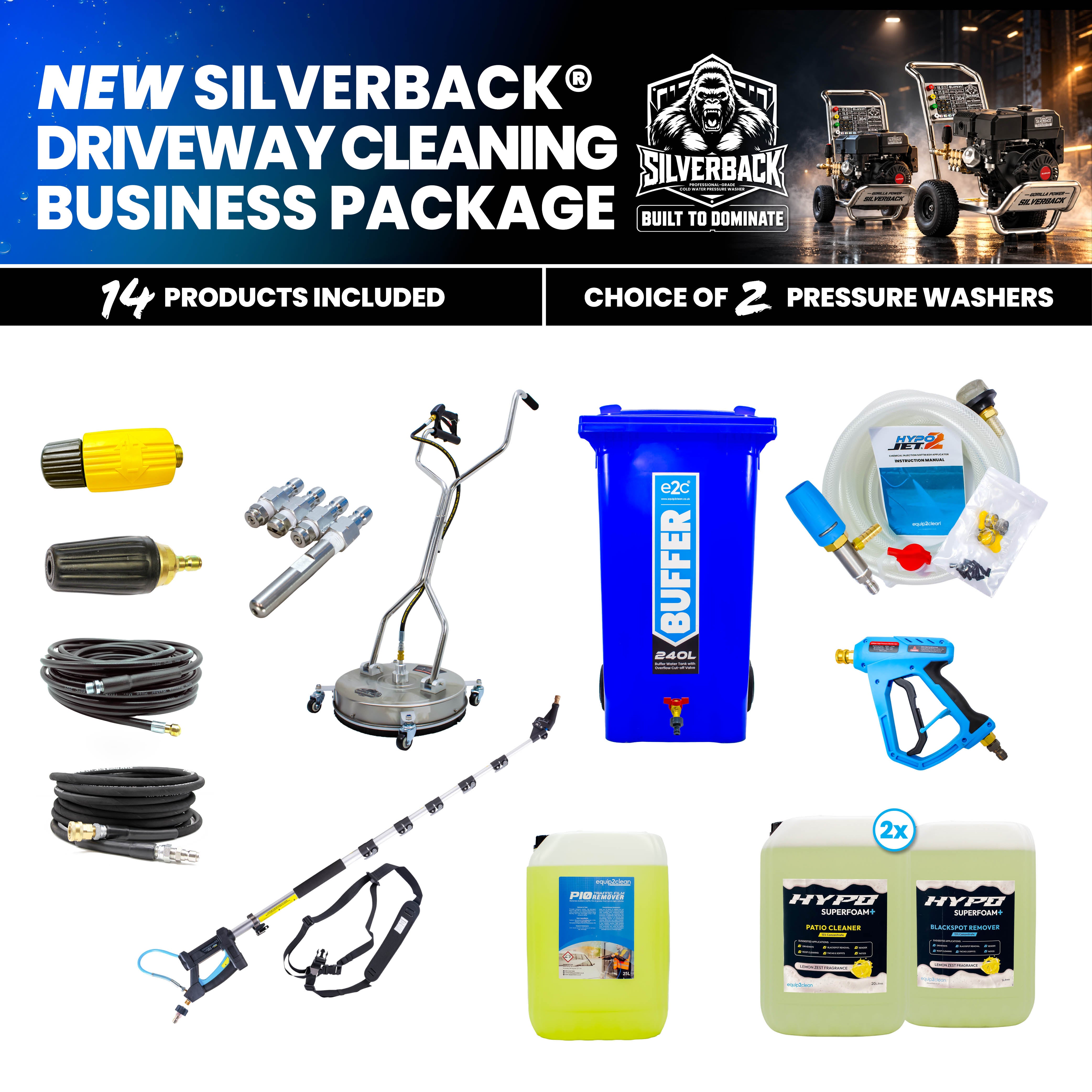 Silverback Driveway Pack – Premium Pressure Washer