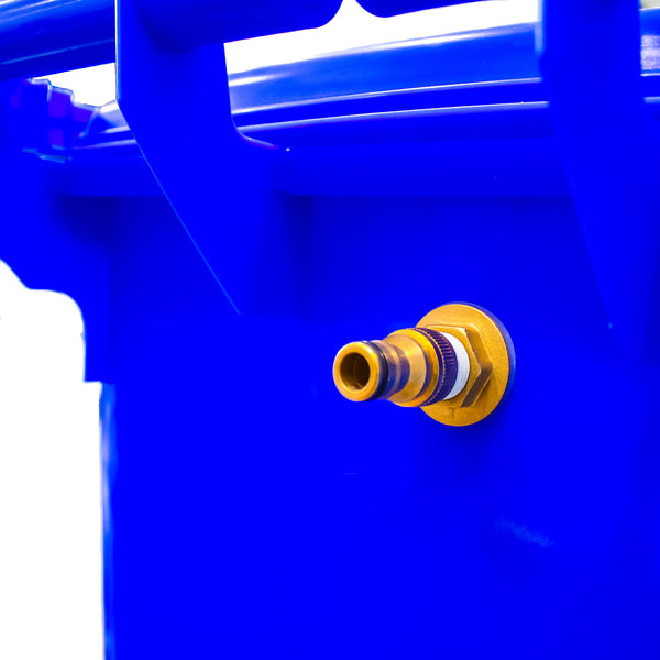 240 Litre Mobile Water Wheelie Bin Buffer Tank with Overflow Cut-off F ...