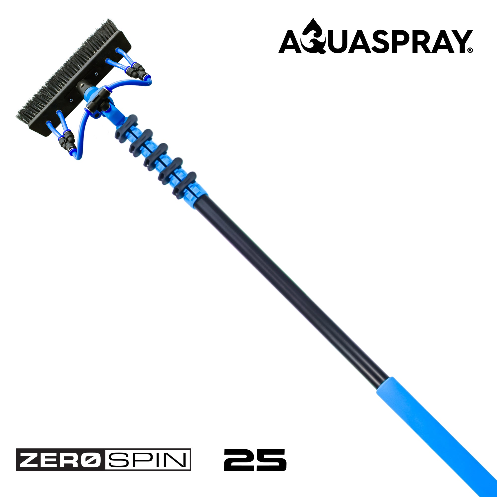 Aquaspray Pro Réservoir de pulvérisation d'eau à piles de 45 L avec poteau de 25 pieds et système de raclette