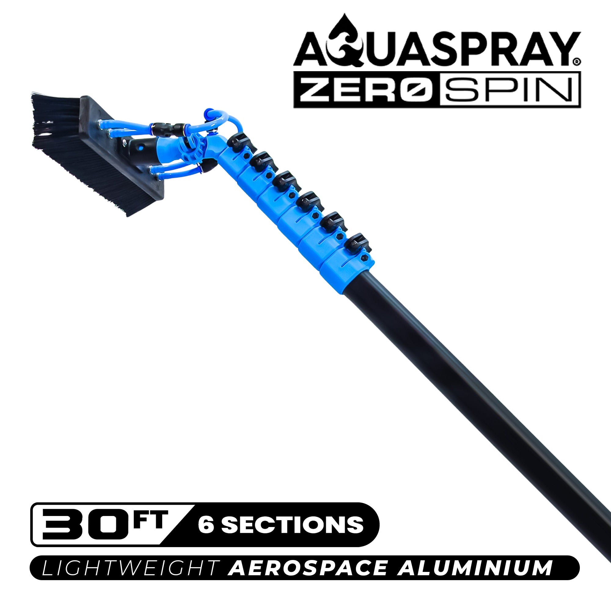 Aquaspray® 30ft Water-fed Telescopic Extendable Window Cleaning Pole