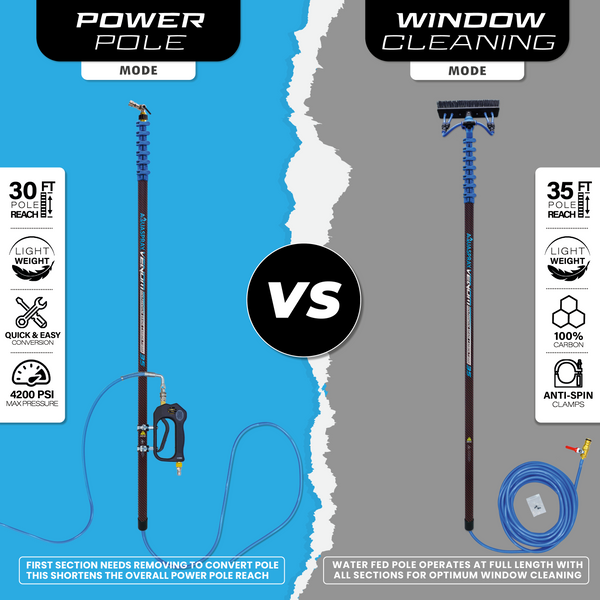 Venom 30ft Power Pole for Pressure Washers 100% Carbon Fibre Equip2clean Venom 30ft Power Pole for Pressure Washers 100% Carbon Fibre Equip2clean
