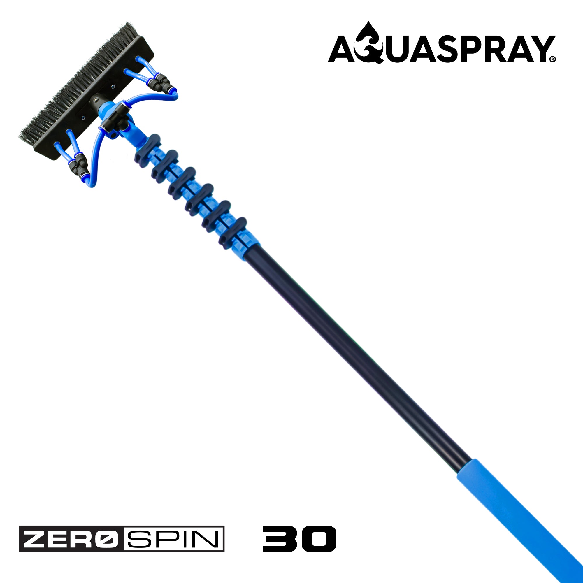 Réservoir de pulvérisation d'eau à piles Aquaspray Pro 45 L avec poteau de 30 pieds et système de raclette