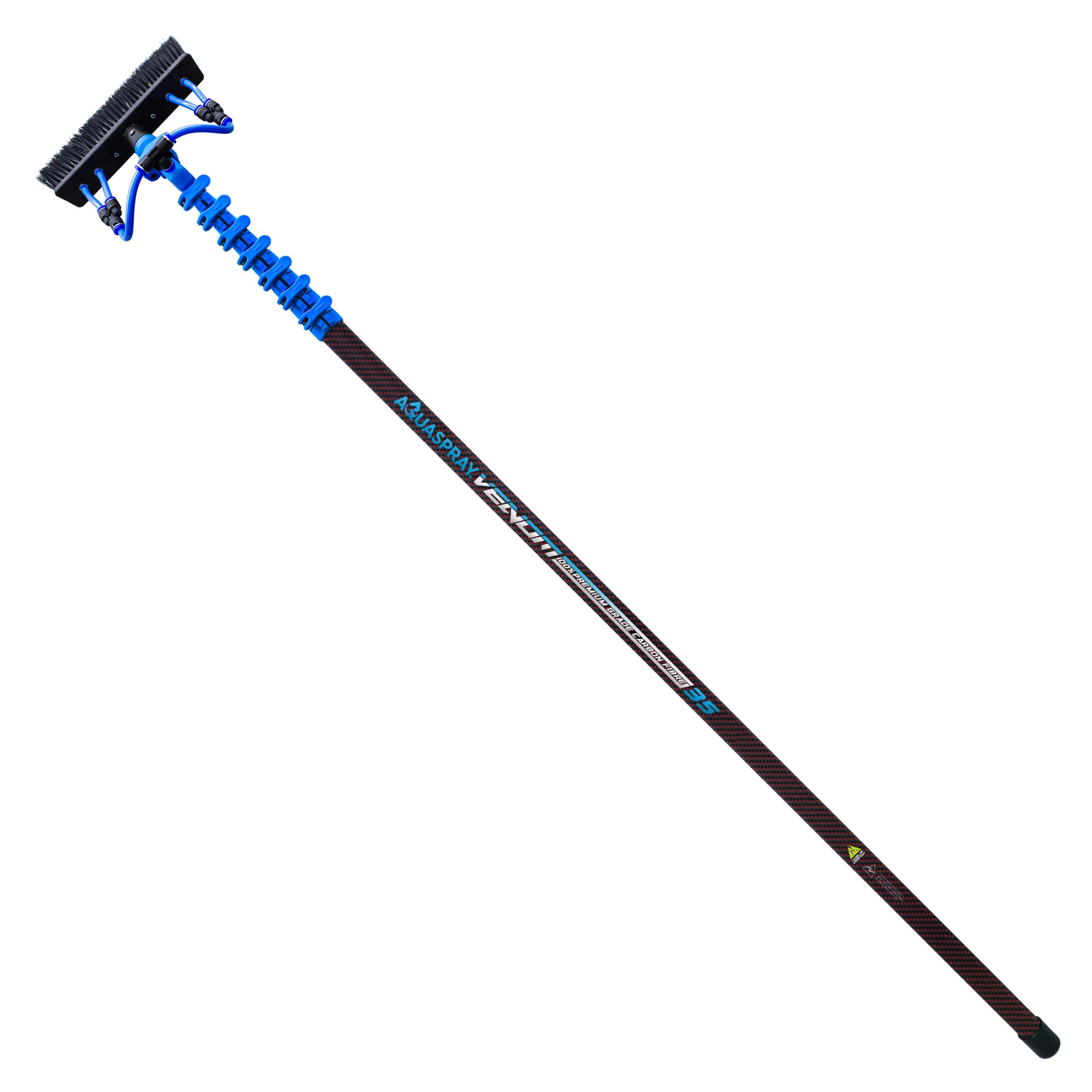 Aquaspray® Venom 35ft 100% Carbon Fibre Waterfed Window Cleaning Pole 7-Section