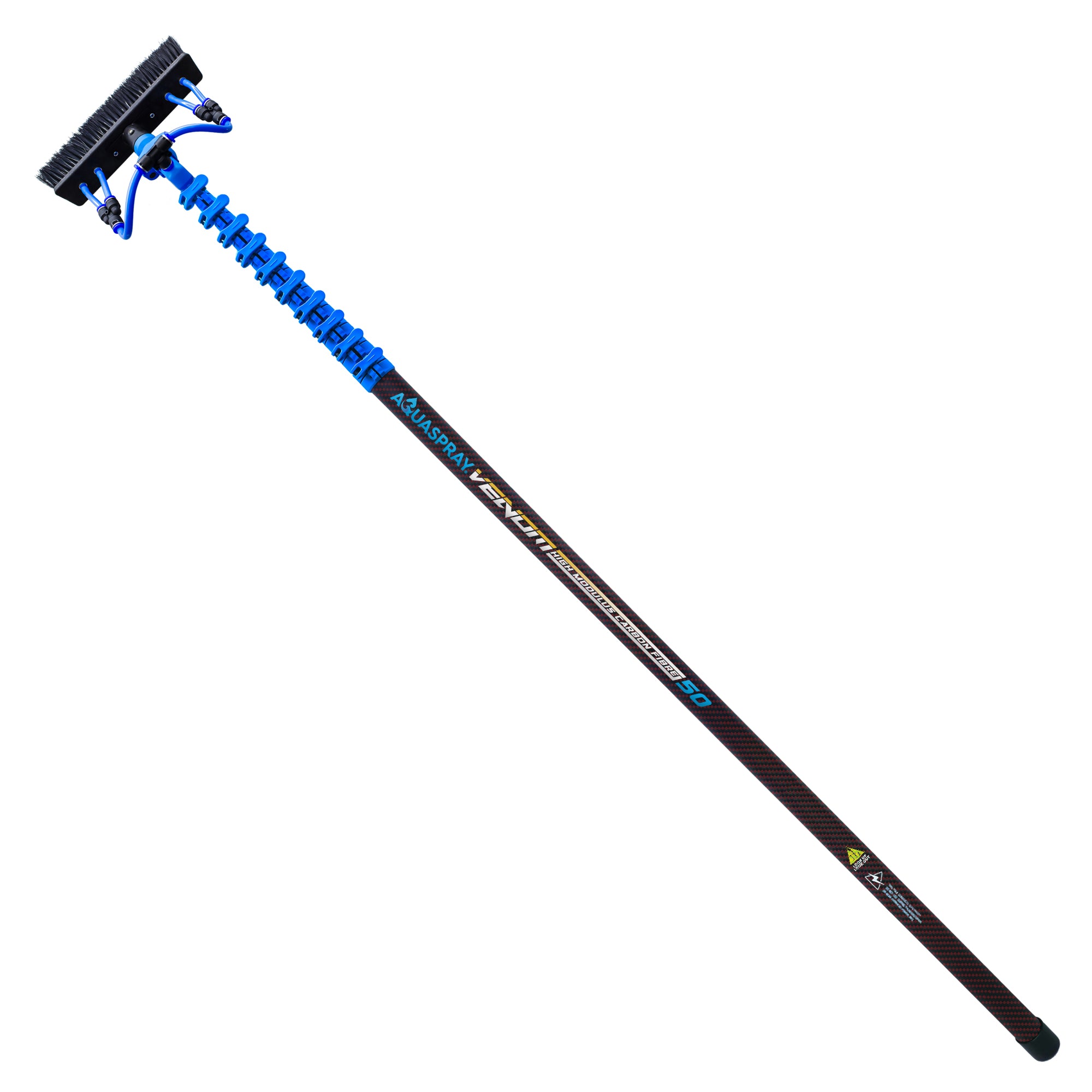 Aquaspray® Venom 50ft Kevlar Insulated 30T High-Mod Waterfed Window Cleaning Pole – 10-Section