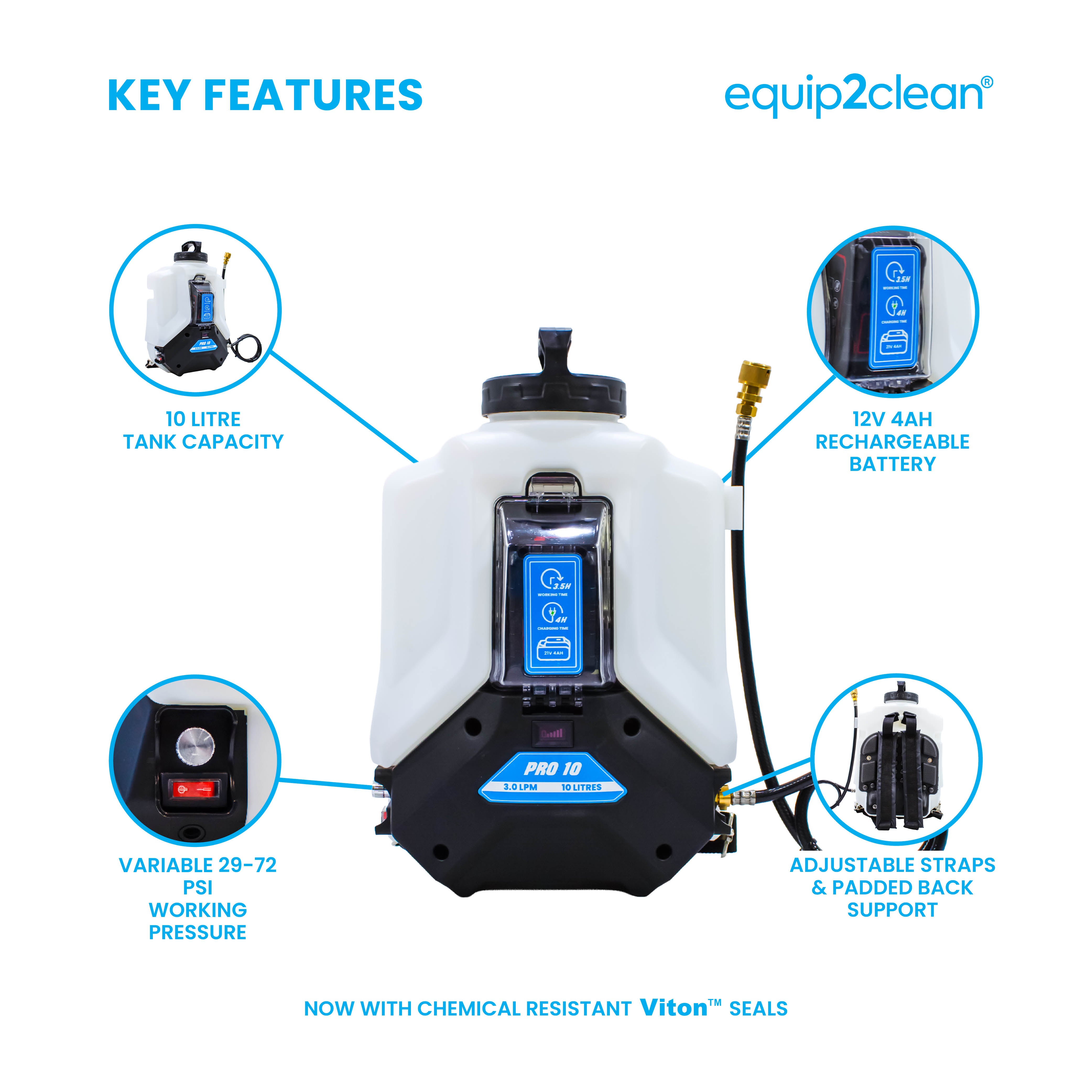 Aquaspray® Pro 10L Battery Operated Water Spray Backpack