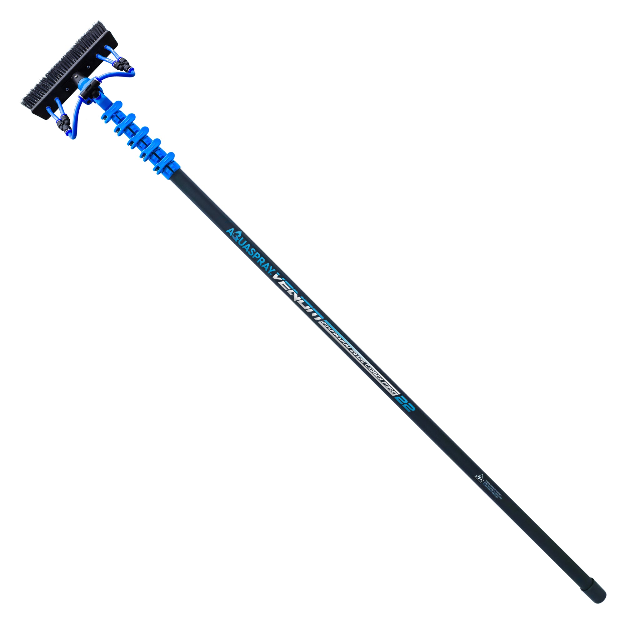 Aquaspray® Venom 22ft 100% Carbon Fibre Waterfed Window Cleaning Pole 5-Section