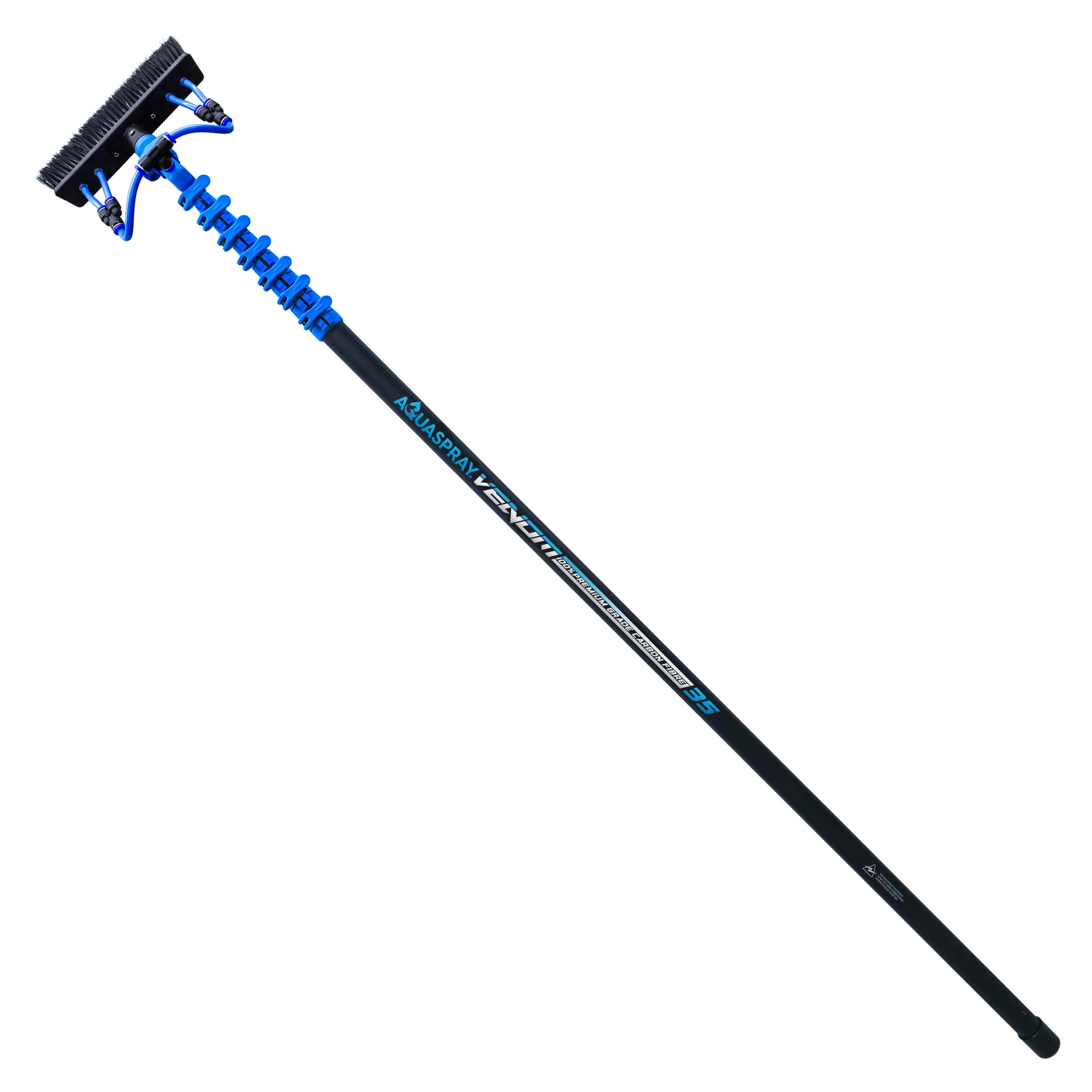 Aquaspray® Venom 35ft 100% Carbon Fibre Waterfed Window Cleaning Pole 7-Section