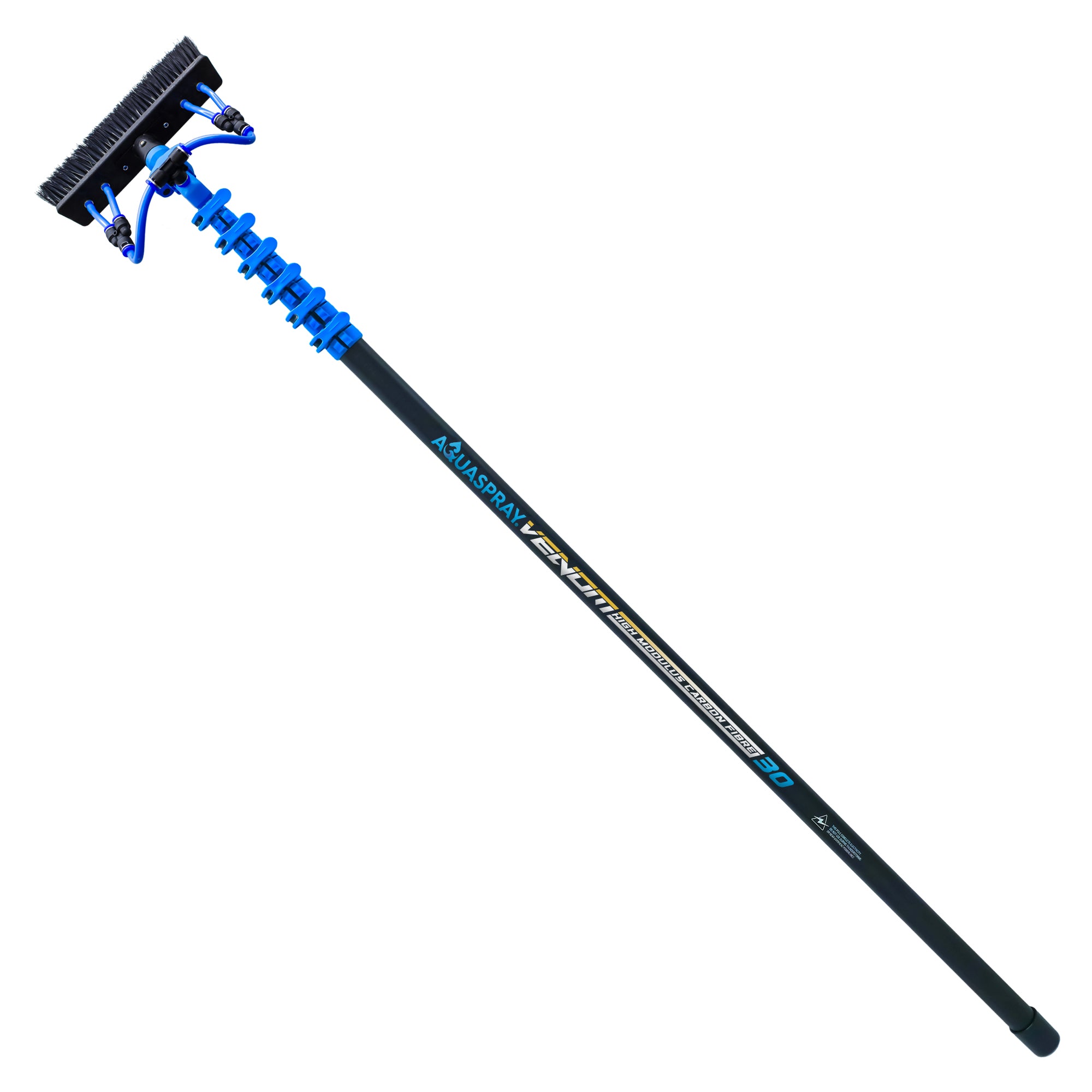 Aquaspray® Venom 30ft 30T High-Mod Waterfed Window Cleaning Pole – 6-Section