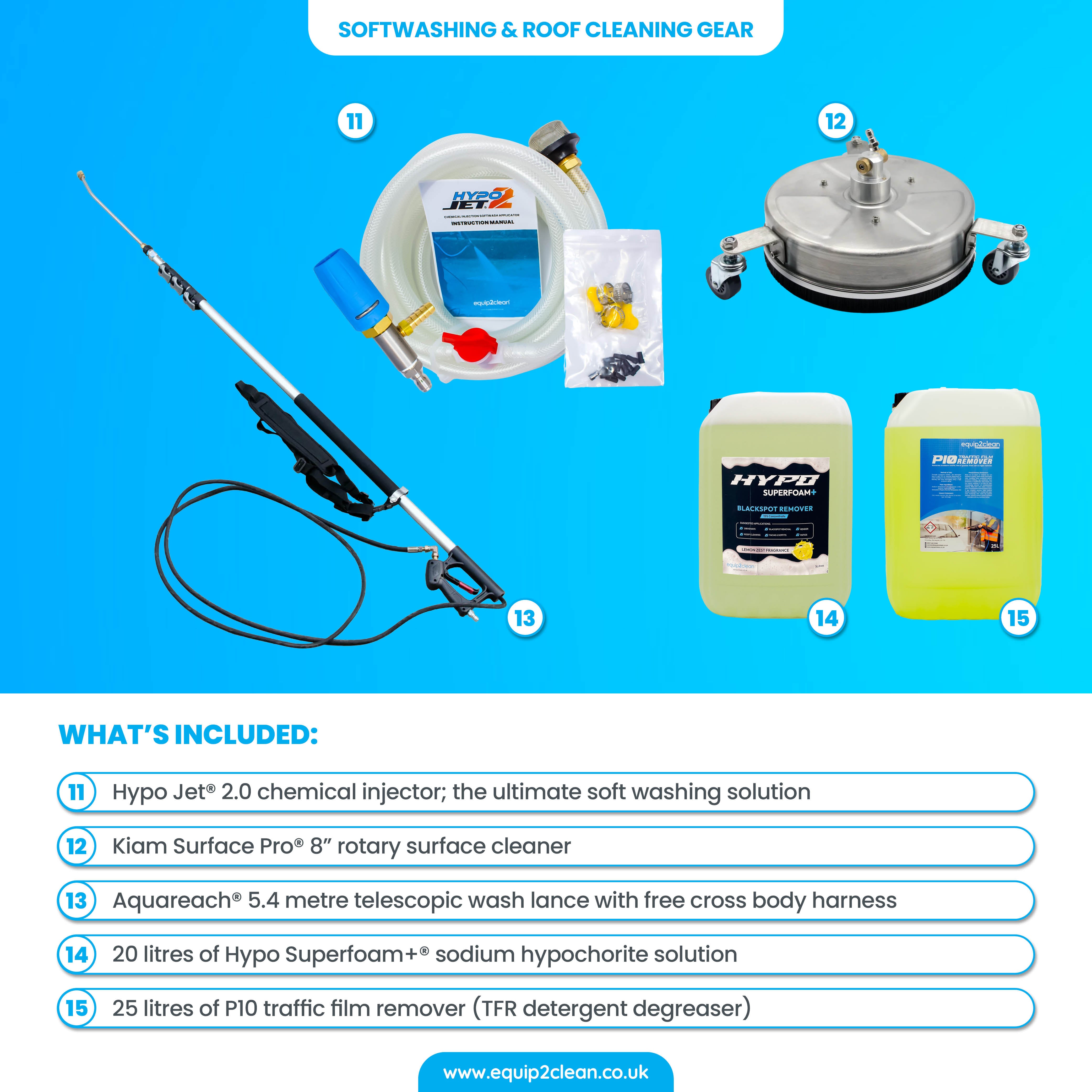 Silver - Ultimate Honda Exterior Business Start-Up Package - Pressure washing, Gutter, Window, Roof cleaning equipment