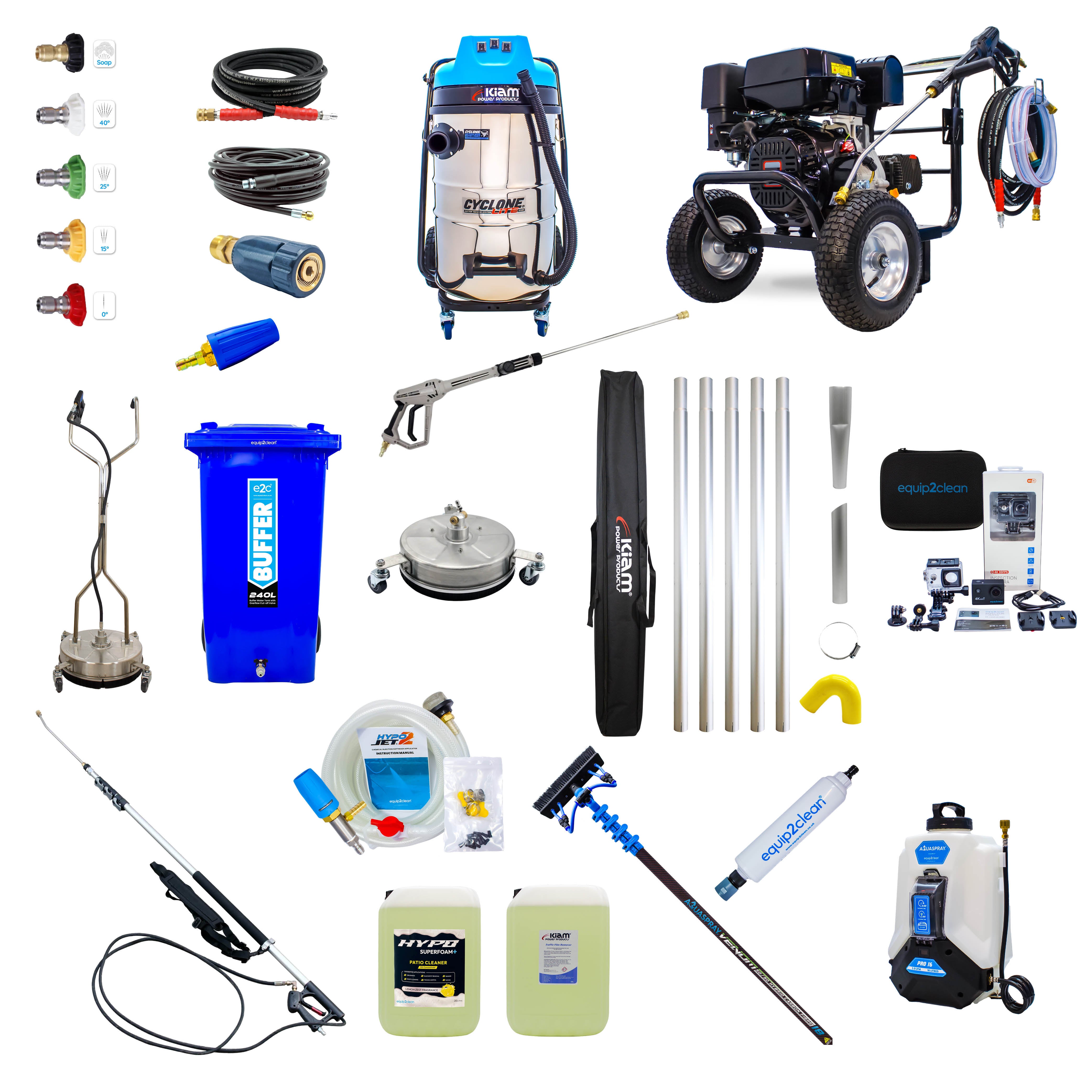BRONZE Exterior Cleaning Business Start-Up Package - Pressure Washing, Gutter, Window, Roof Cleaning Equipment