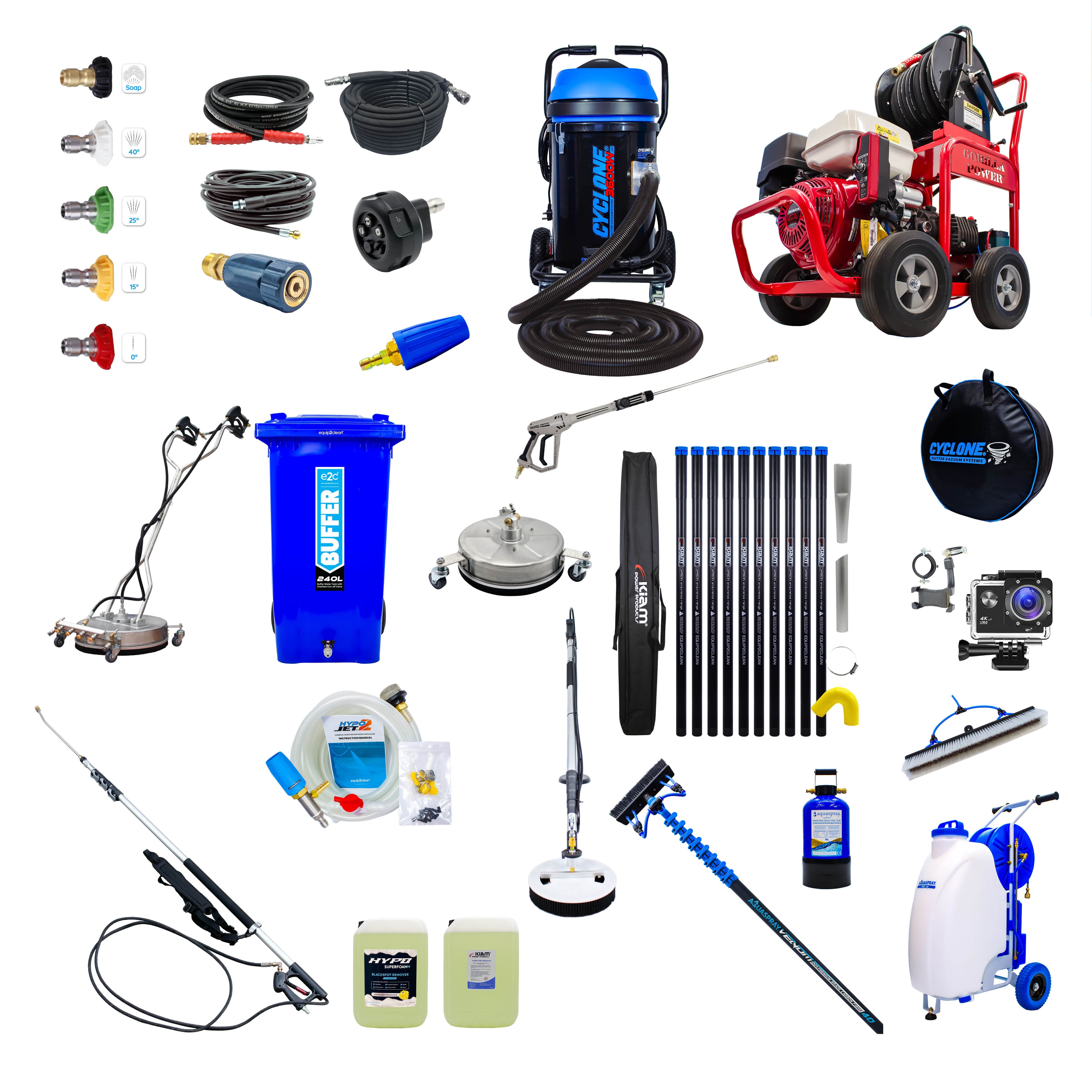 GOLD Exterior Cleaning Business Start-Up Package - Pressure washing, Gutter, Window, Roof cleaning equipment