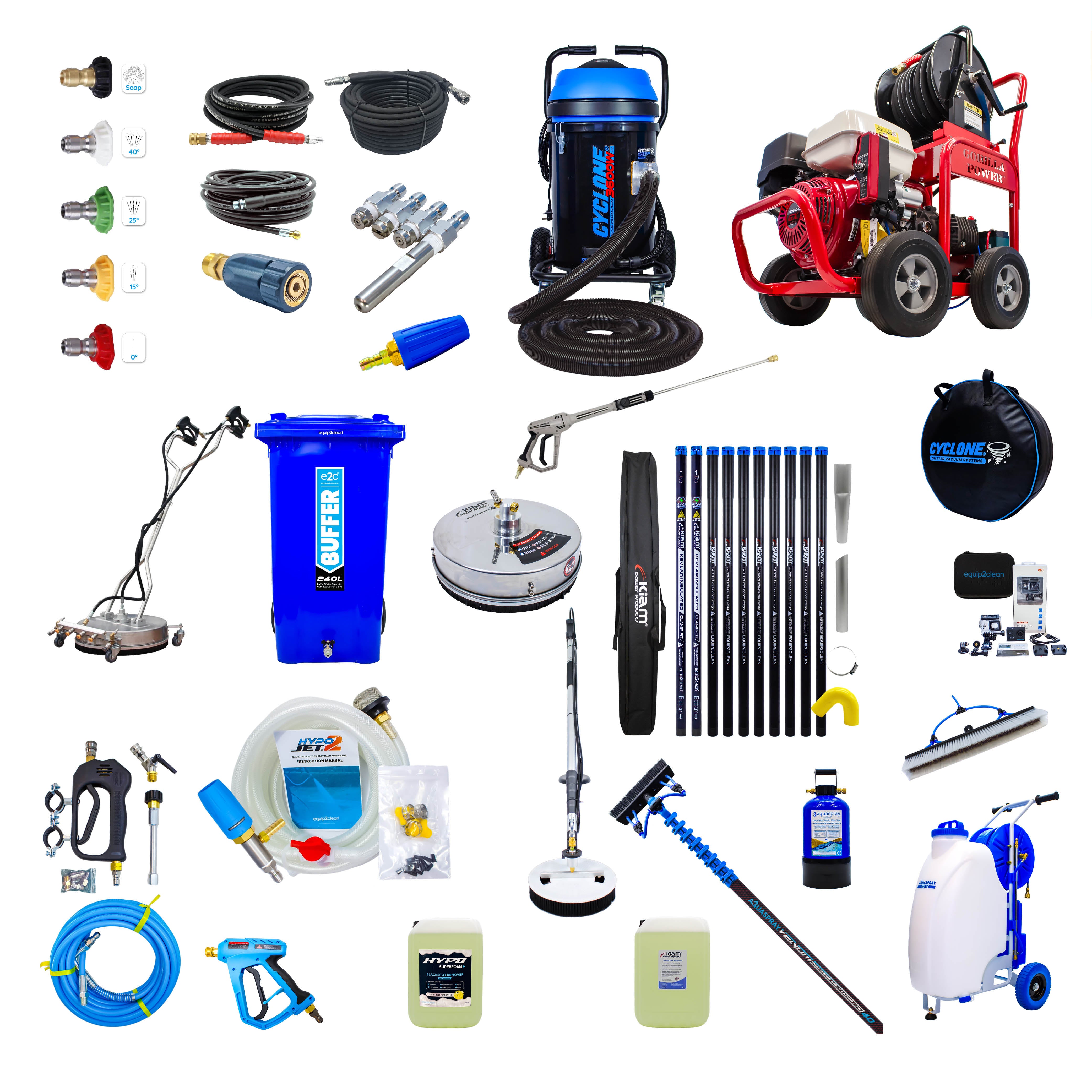 GOLD Exterior Cleaning Business Start-Up Package - Pressure washing, Gutter, Window, Roof cleaning equipment
