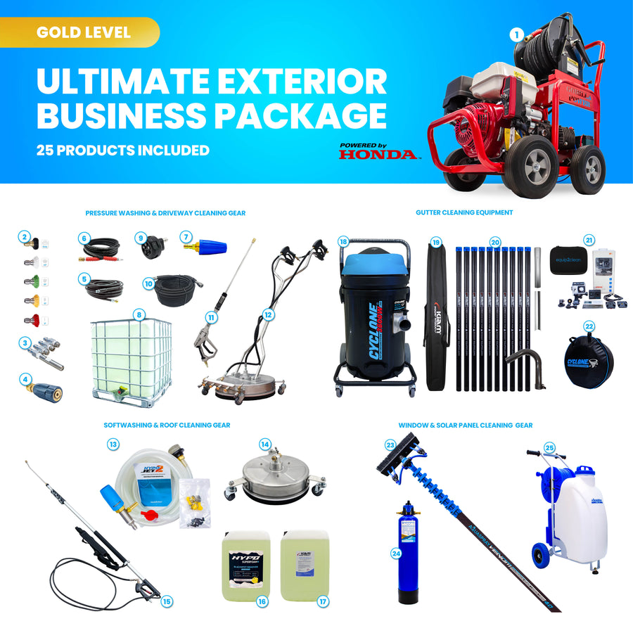 Gold - Ultimate Honda Exterior Business Start-Up Package - Pressure washing, Gutter, Window, Roof cleaning equipment