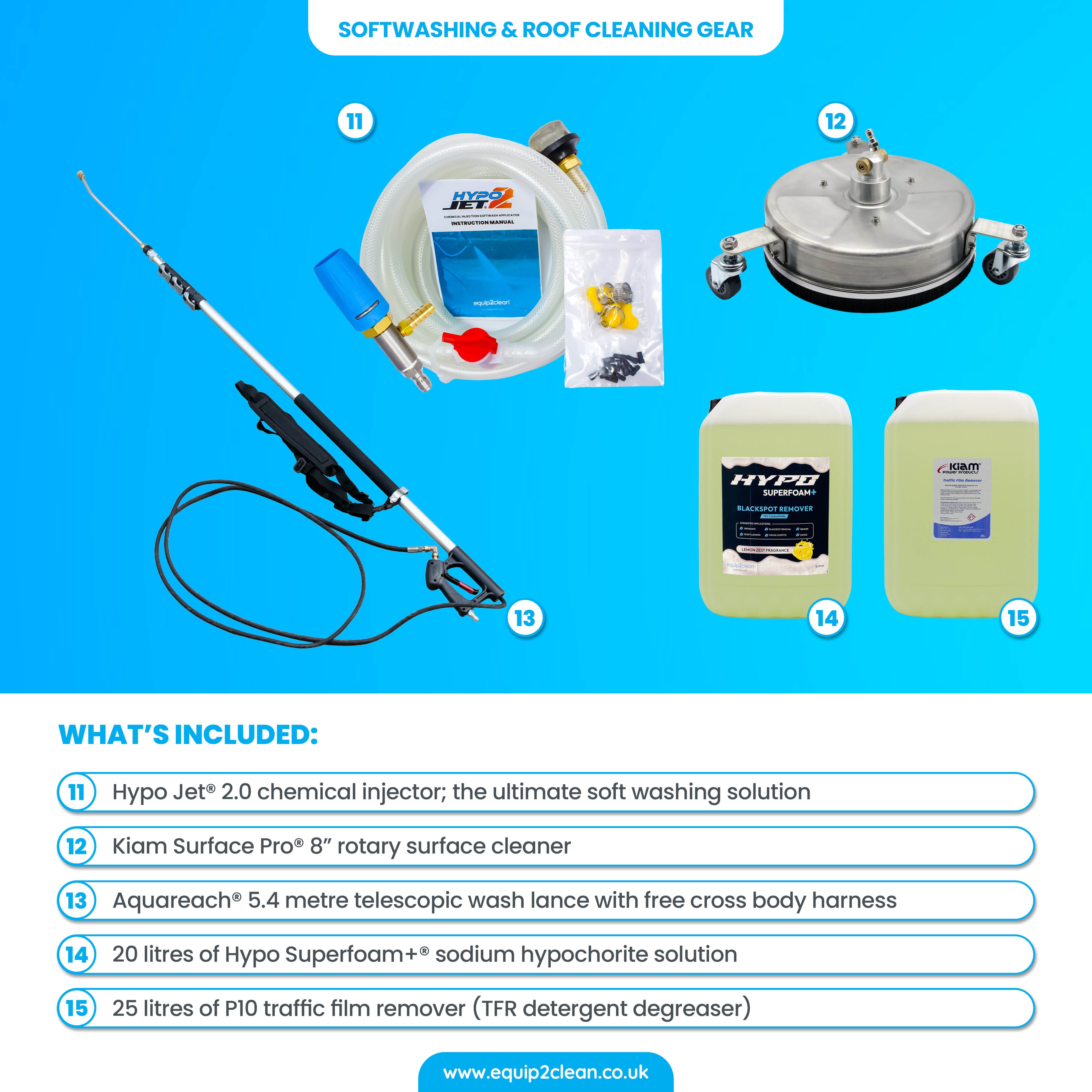 Bronze - Forfait ultime de démarrage d'entreprise de nettoyage extérieur Honda - Équipement de lavage à pression, de gouttières, de fenêtres et de toit