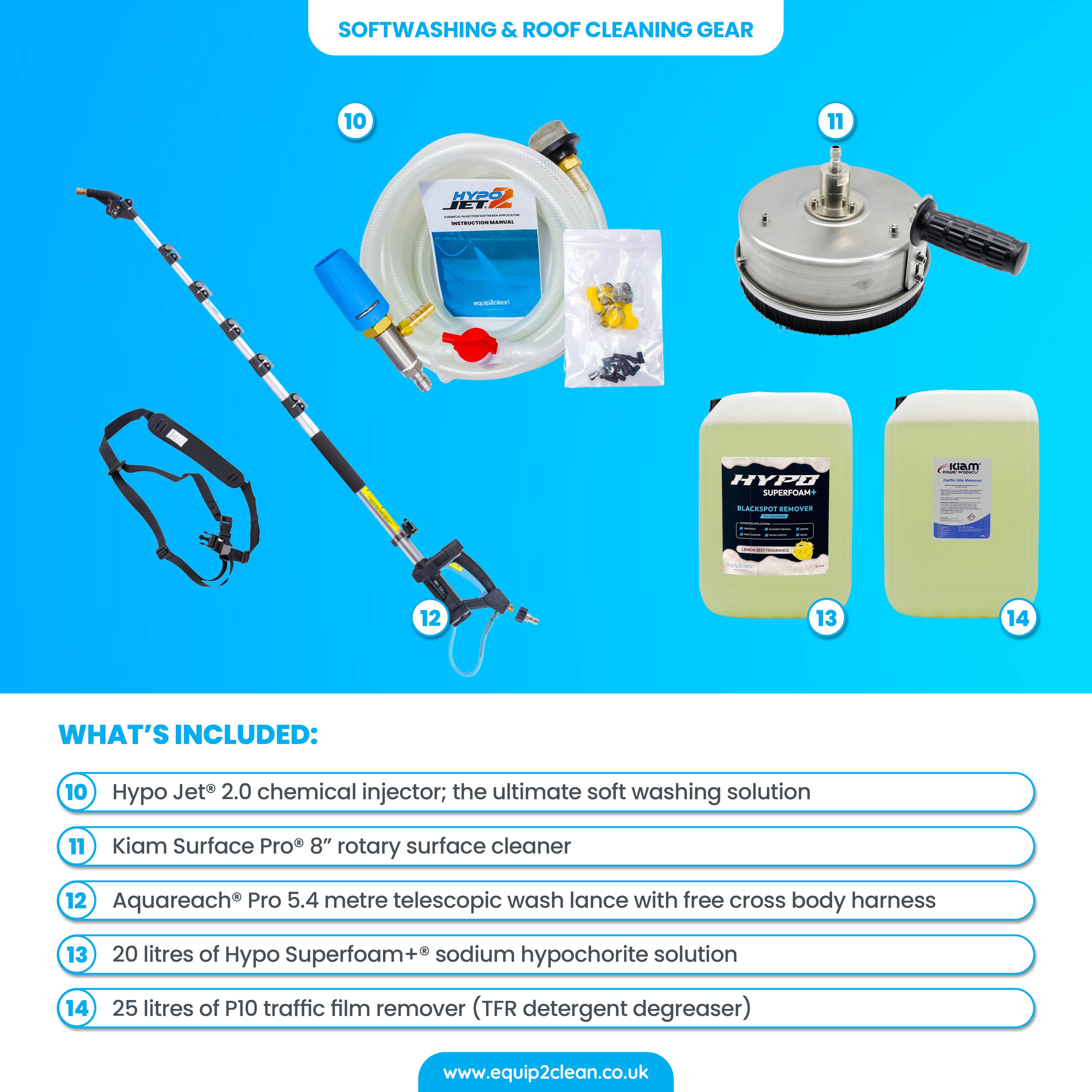 BRONZE Exterior Cleaning Business Start-Up Package - Pressure Washing, Gutter, Window, Roof Cleaning Equipment