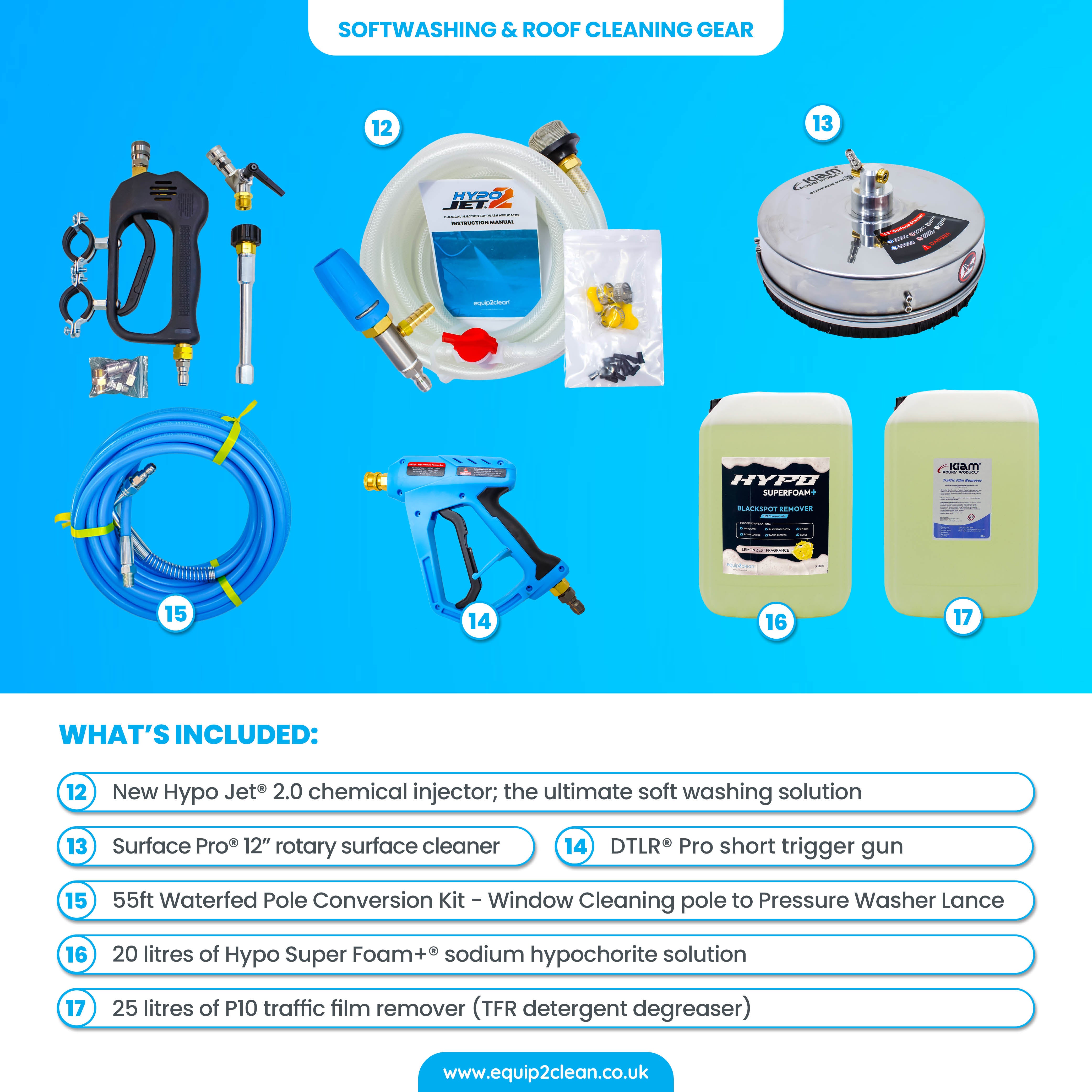 GOLD Exterior Cleaning Business Start-Up Package - Pressure washing, Gutter, Window, Roof cleaning equipment