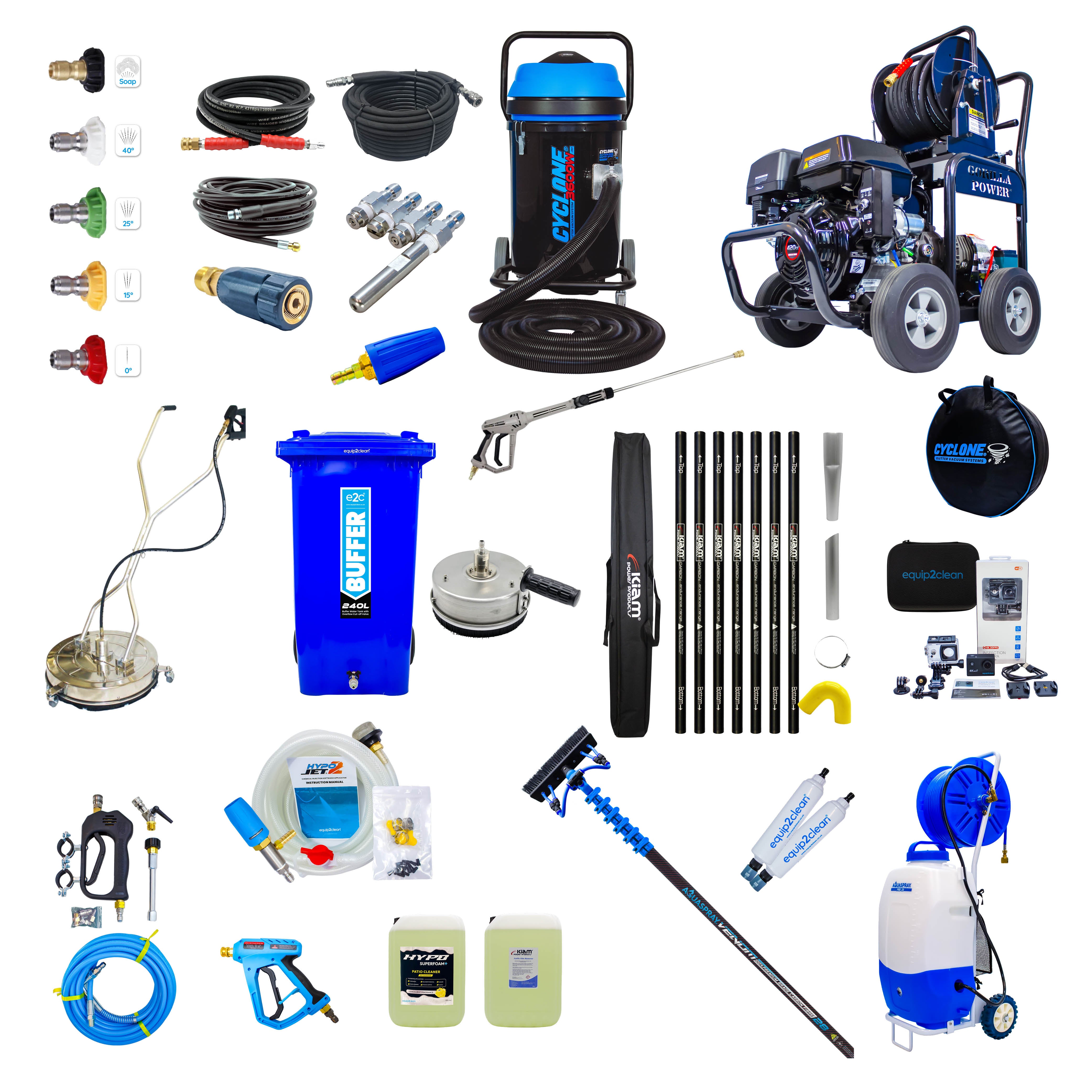 SILVER Exterior Cleaning Business Start-Up Package - Pressure washing, Gutter, Window, Roof cleaning equipment