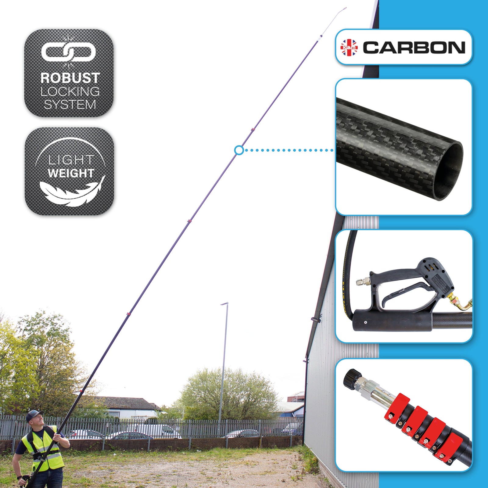7.2m (23.6') Lightweight Telescopic Lance for Pressure Washer (1/4
