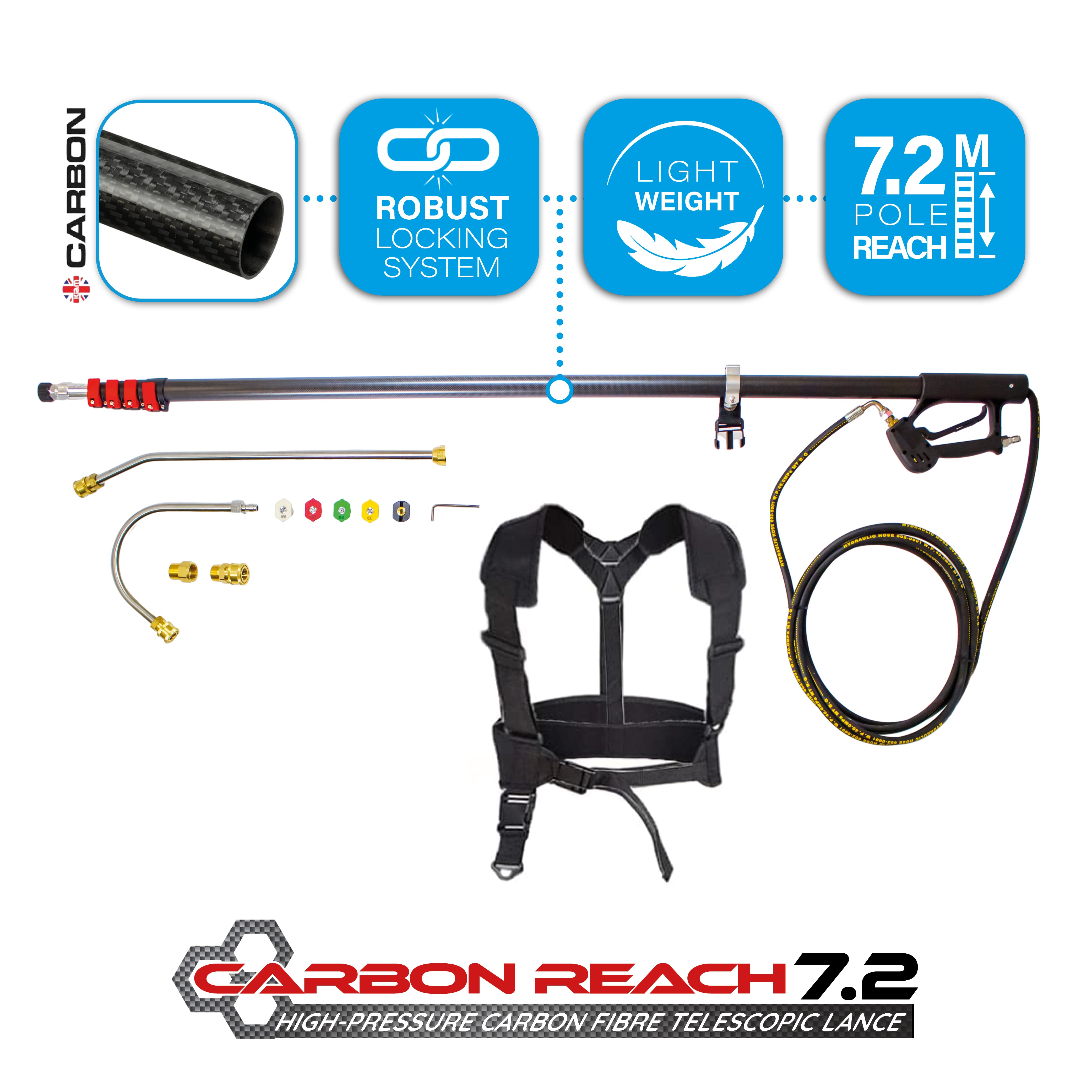 Carbon Reach 7.2 Metre Telescopic Carbon Fibre Lance