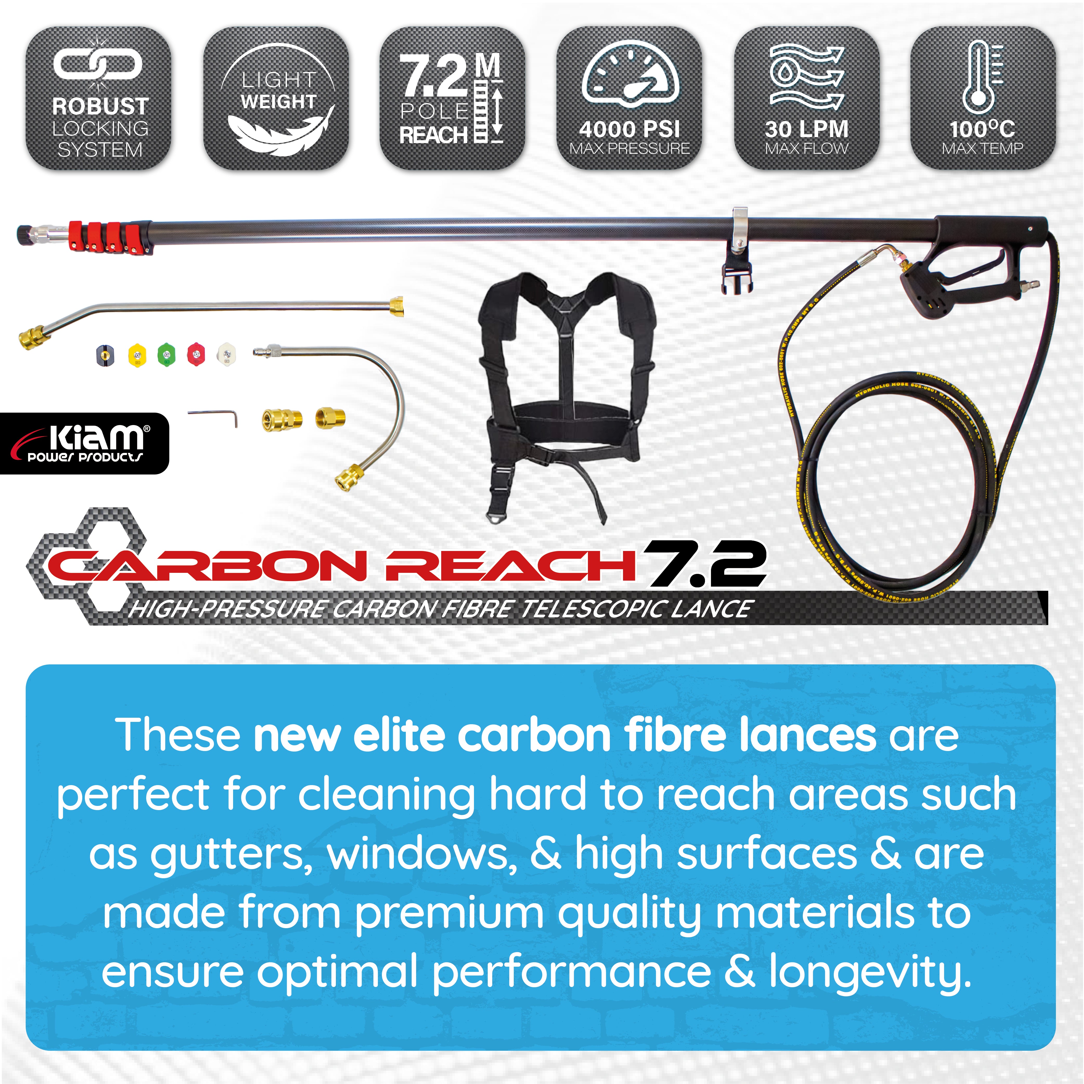 Carbon Reach 7.2 Metre Telescopic Carbon Fibre Lance